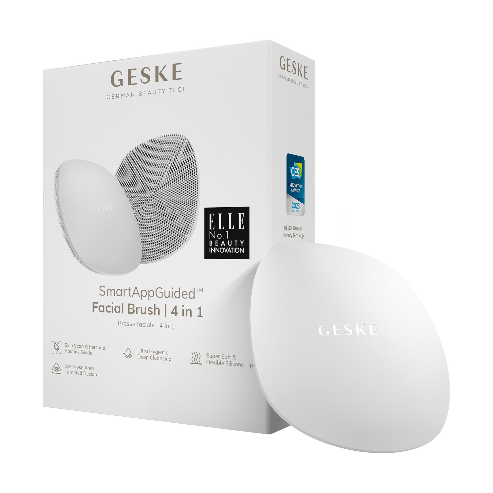 

Щітка для очищення обличчя 4 в 1 Geske Facial Brush, біла