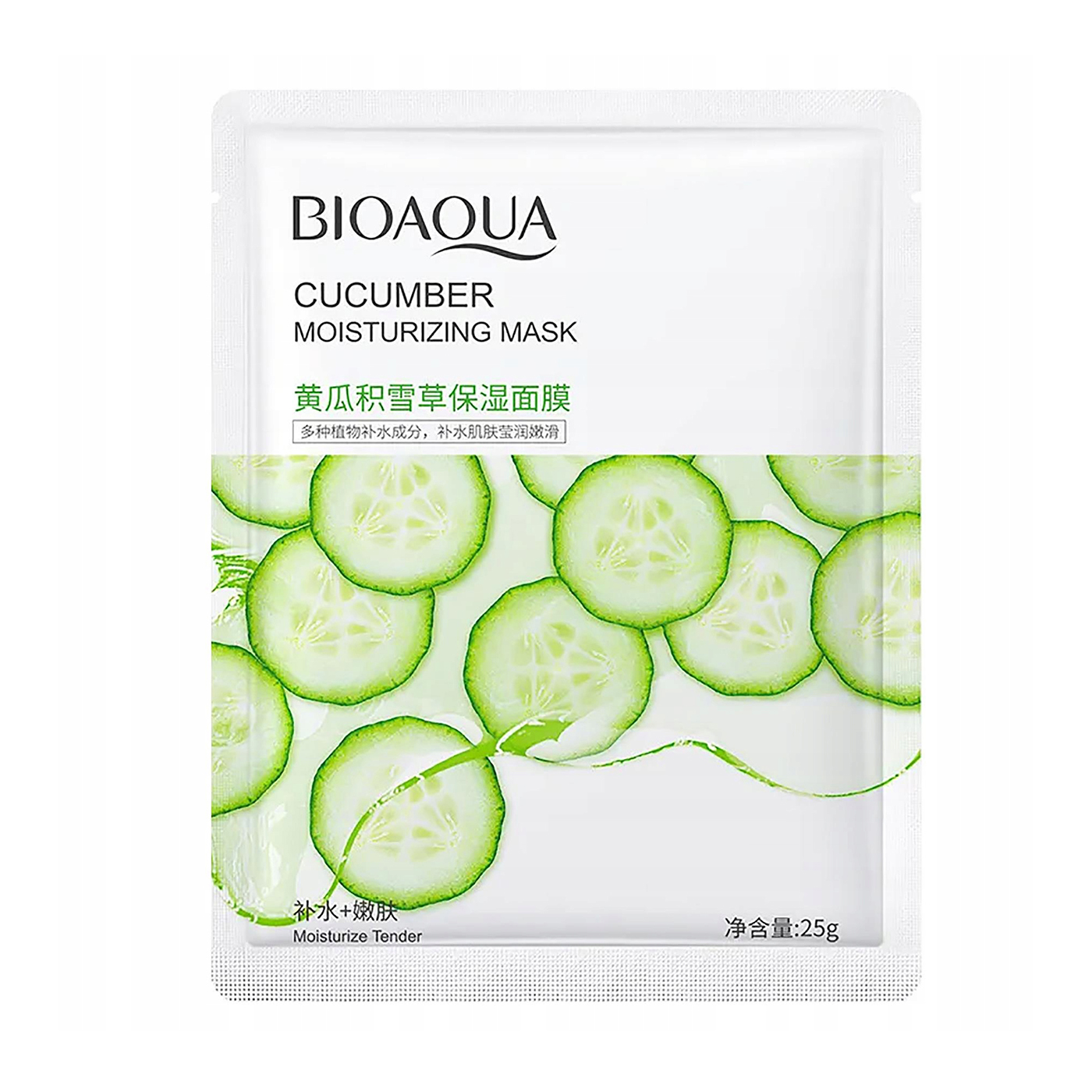 

Тканинна зволожувальна маска для обличчя Bioaqua Cucumber Moisturizing Mask, 25 г