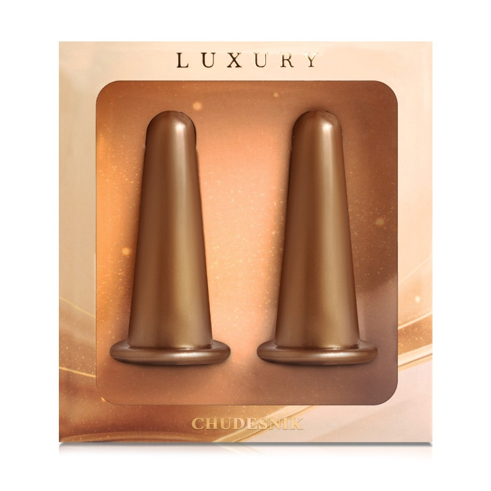 

Вакуумні масажні банки для обличчя chudesnik бронзові, 2 шт (БМП-20)