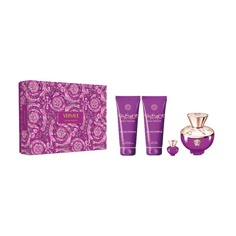 

Парфумований набір жіночий Versace Dylan Purple (парфумована вода, 100 мл + парфумована вода, 5 мл + гель для душу, 100 мл + лосьйон для тіла, 100 мл)