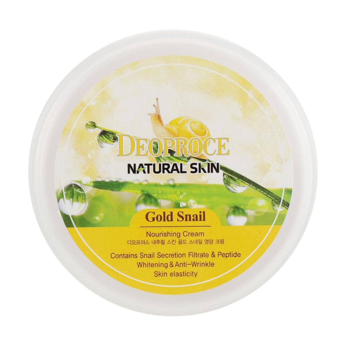 Крем для обличчя та тіла Deoproce Natural Skin Gold Snail Nourishing Cream із золотом та равликом, 100 г