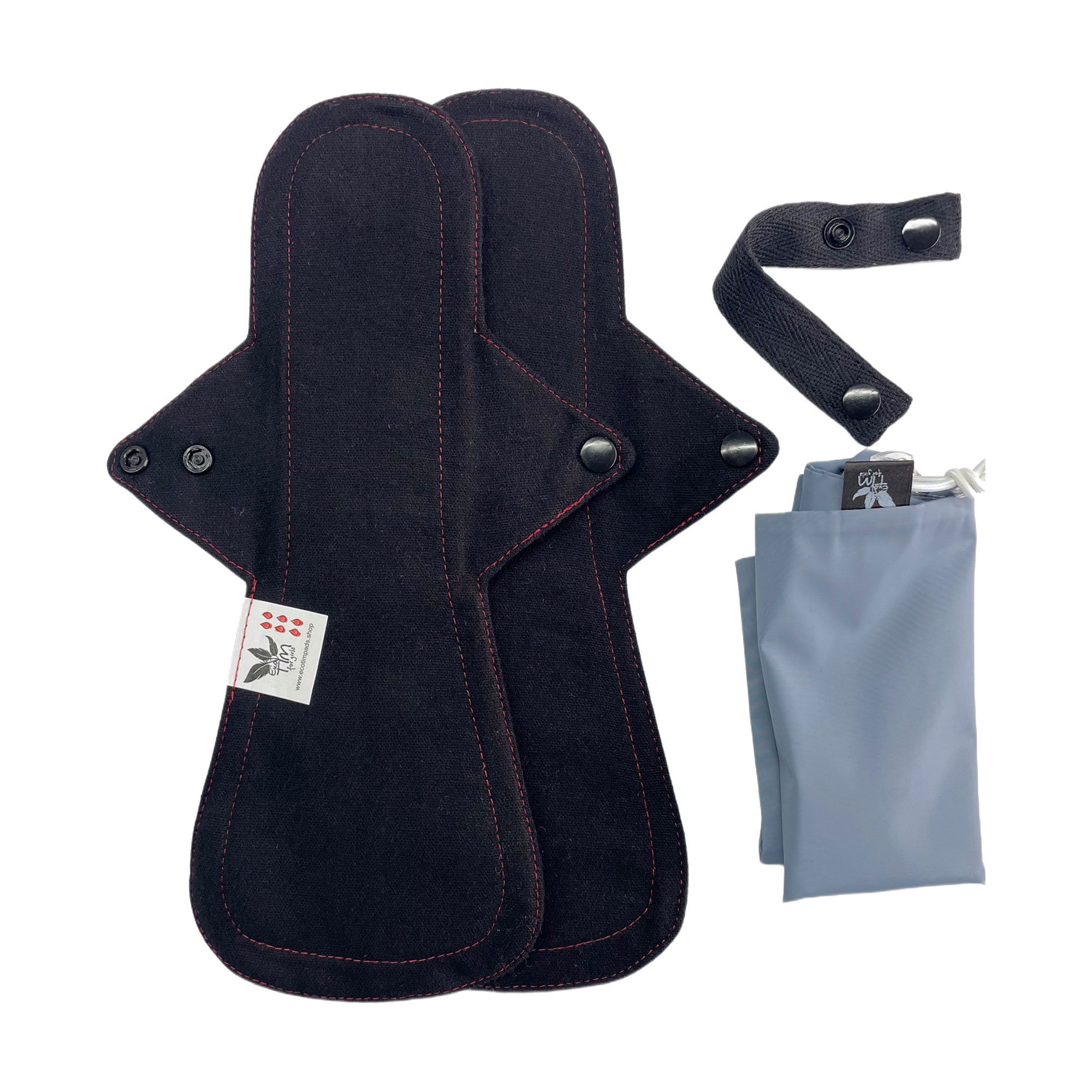 

Уцінка! Набір менструальних багаторазових прокладок Ecotim for girls Нічна 6 крапель (чорна, 2 шт + мішечок для перенесення, 1 шт + петелька для сушки, 1 шт)