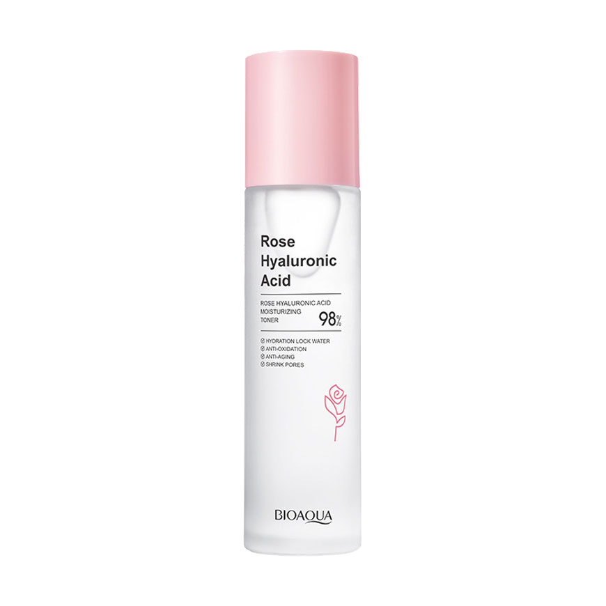

Зволожувальний тонер для обличчя Bioaqua Rose Hyaluronic Acid Moisturizing Toner з екстрактом троянди та гіалуроновою кислотою, 100 мл