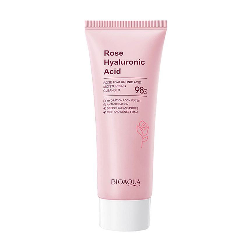 

Уцінка! Пінка для вмивання Bioaqua Rose Hyaluronic Acid Moisturizing Cleanser з екстрактом троянди та гіалуроновою кислотою, 100 г