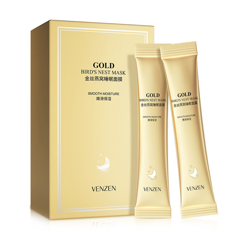 

Нічна маска для обличчя Venzen Gold Bird's Nest Mask з екстрактом золота та ластівчиного гнізда, 20*4 мл