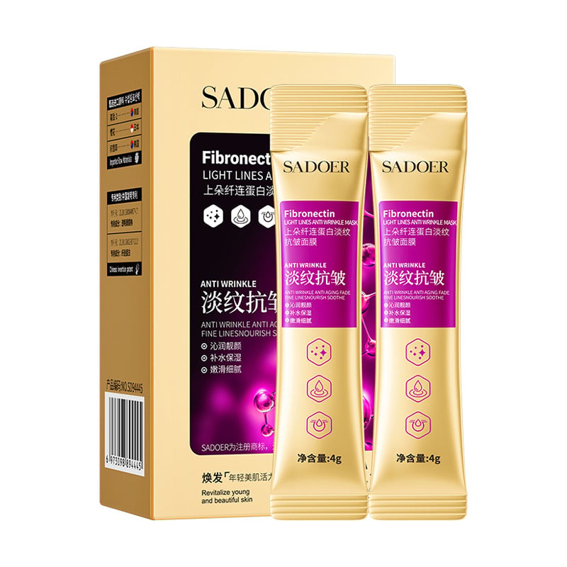 

Уцінка! Маска для обличчя Sadoer Fibronectin Light Lines Anti Wrinkle Mask з фібронектином, 20*4 г