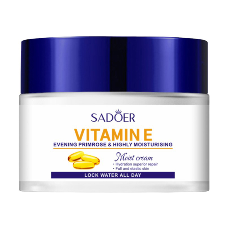 Крем для обличчя Sadoer Vitamin E Evening Primrose & Highly Moisturizing Moist Cream з олією вечірньої примули та вітаміном Е, 50 г