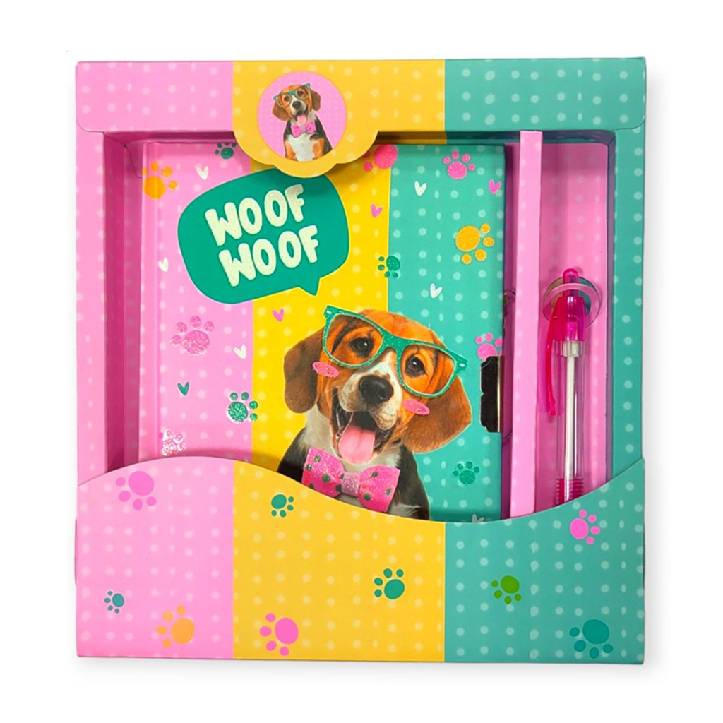 

Блокнот на замочку Malevaro Песик в окулярах, з ручкою, лінійка, 19*20*2.5 см, 56 аркушів (362115-BP)