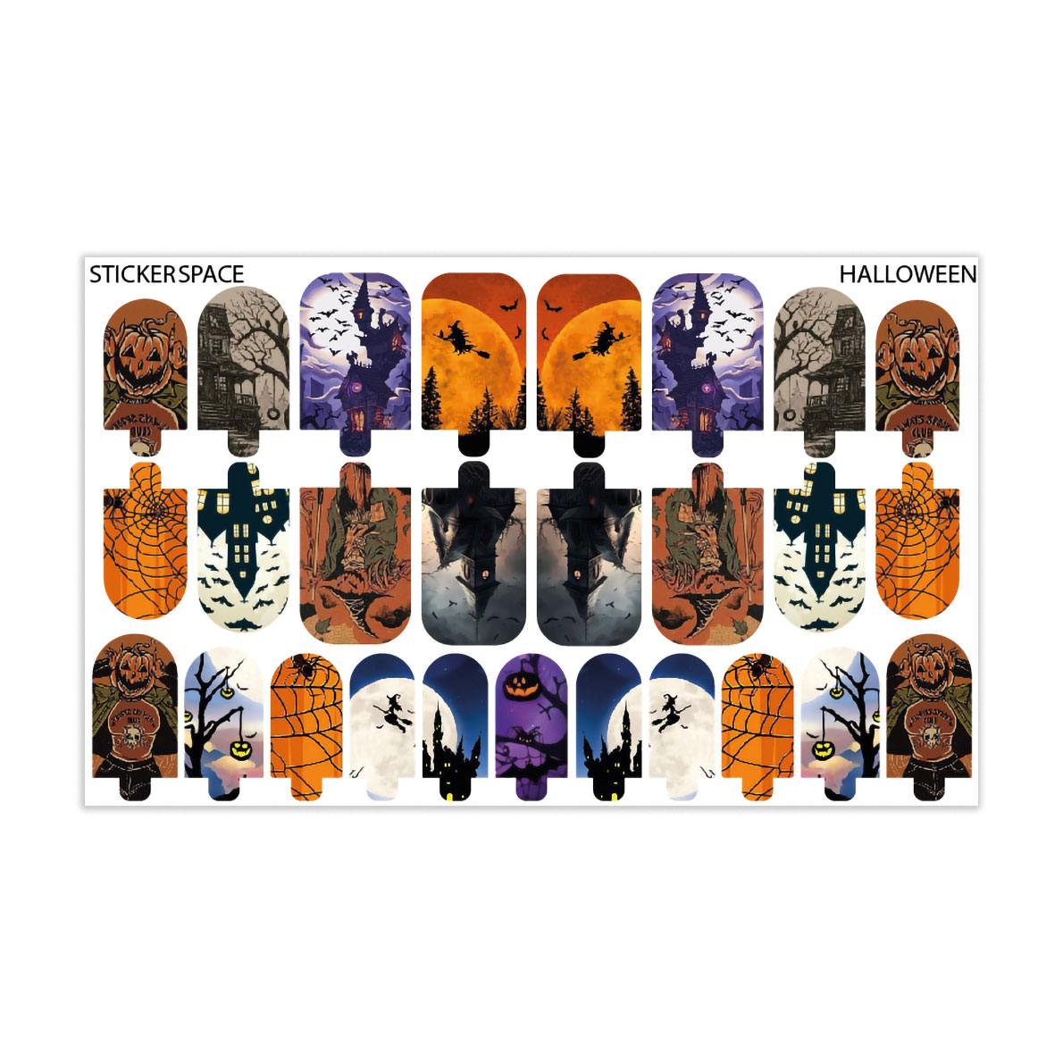 

Наліпки для дизайну нігтів StickersSpace Halloween (199112)