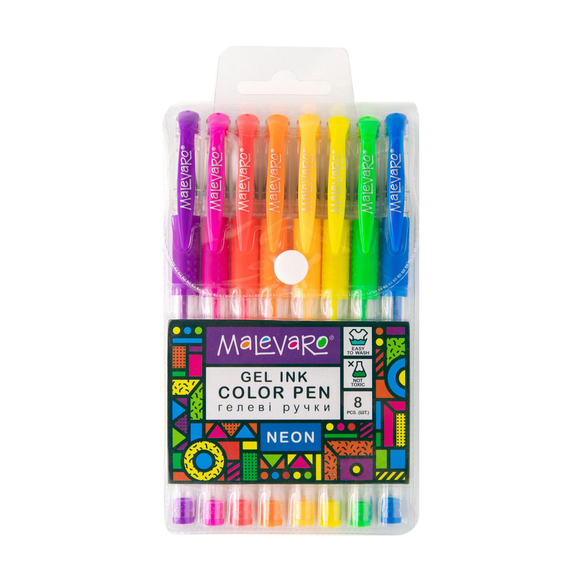 

Набір гелевих ручок Malevaro Neon, 0.5 мм, 8 кольорів (ML760189)