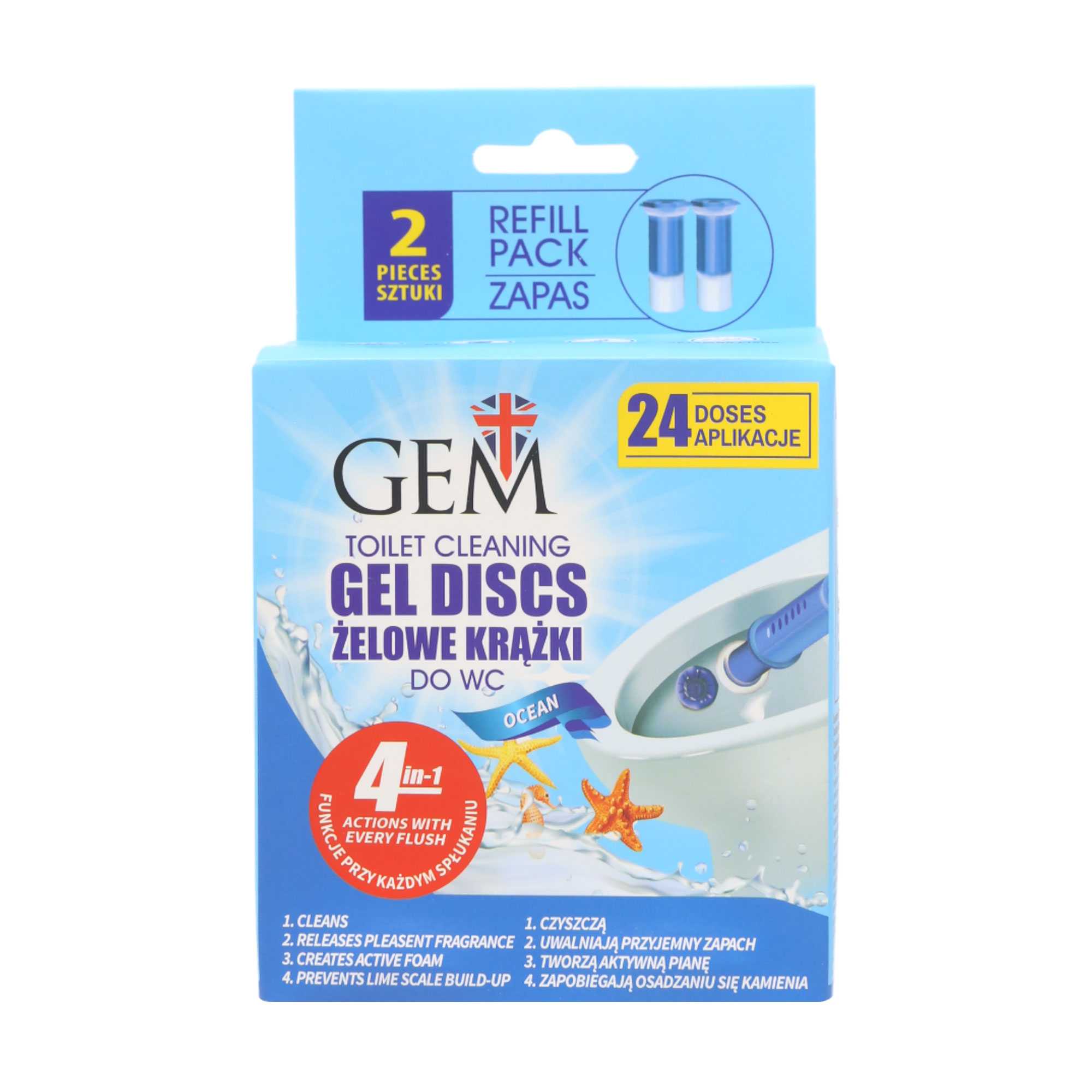 

Гель-стік для унітазу Gem Океан XXL, 12 доз, 2*75 мл (запаска)