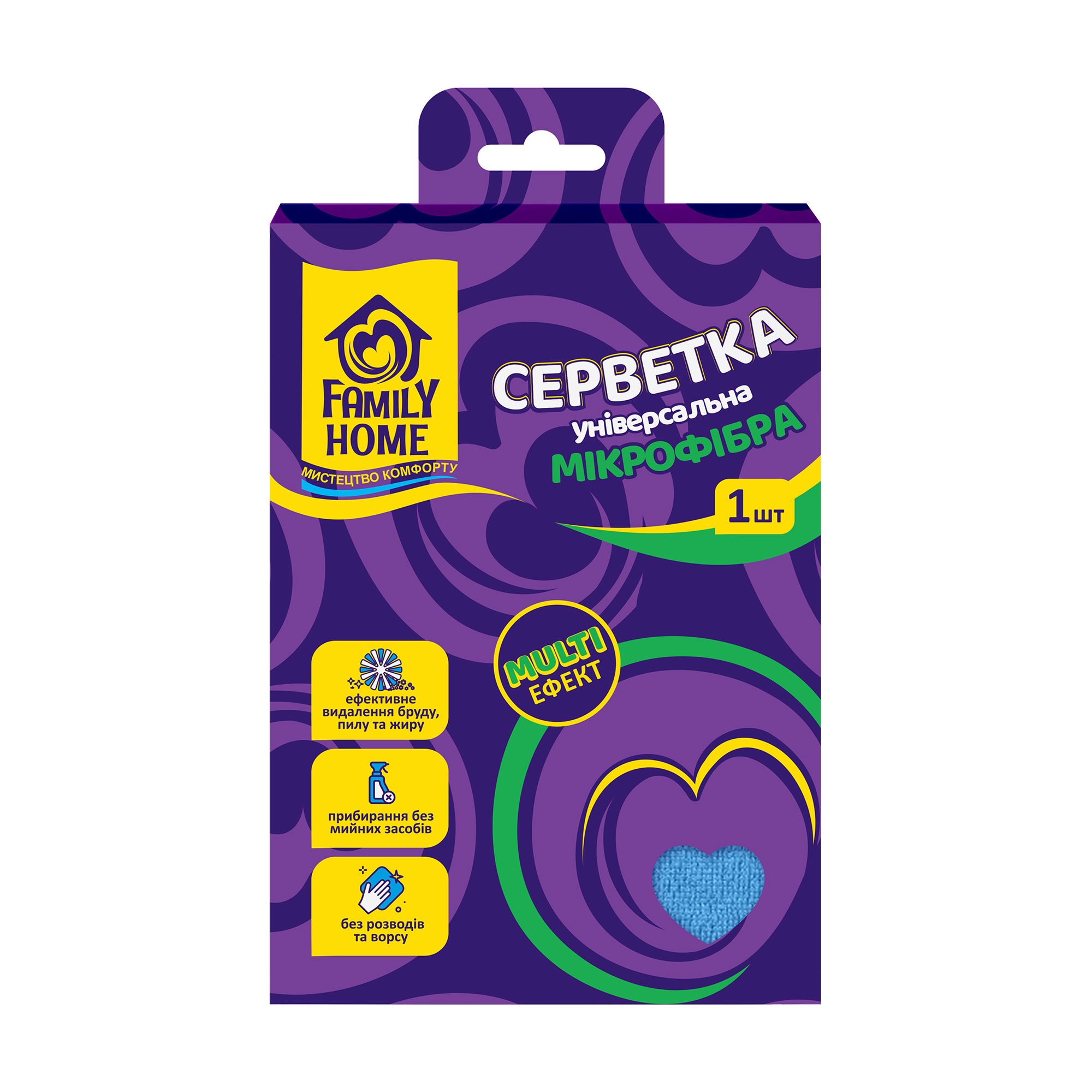 

Серветка універсальна Family Home Multi Ефект, з мікрофібри, 1 шт