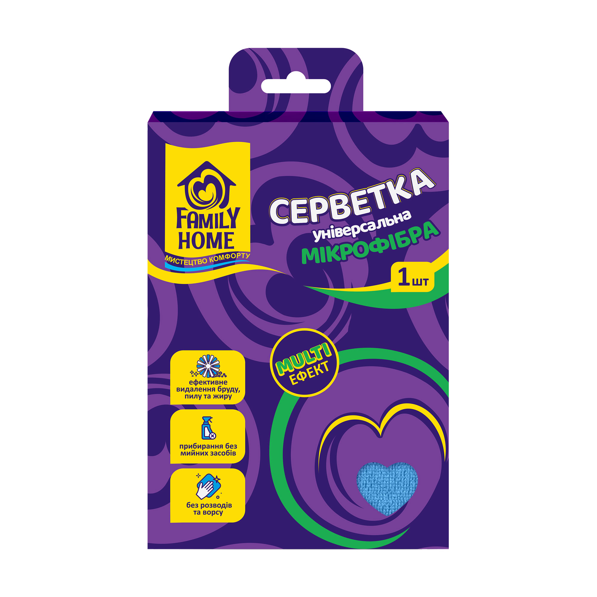 

Серветка універсальна Family Home Multi Ефект, з мікрофібри, 1 шт