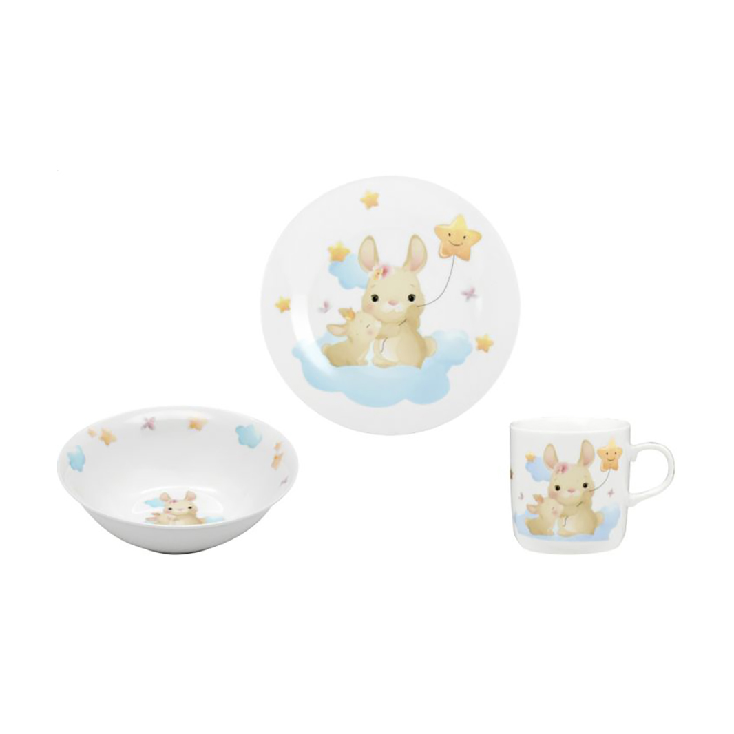 

Уцінка! Набір дитячого посуду Limited Edition Little Heroes Bunny (чашка, 230 мл + тарілка обідня, 18 см + тарілка супова, 15 см) (C724)