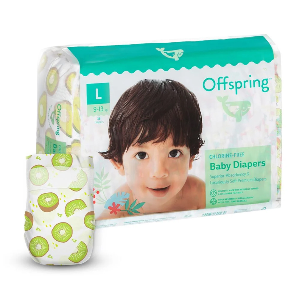 

Підгузки Offspring Hairykiwi, розмір L (9-13 кг), 36 шт