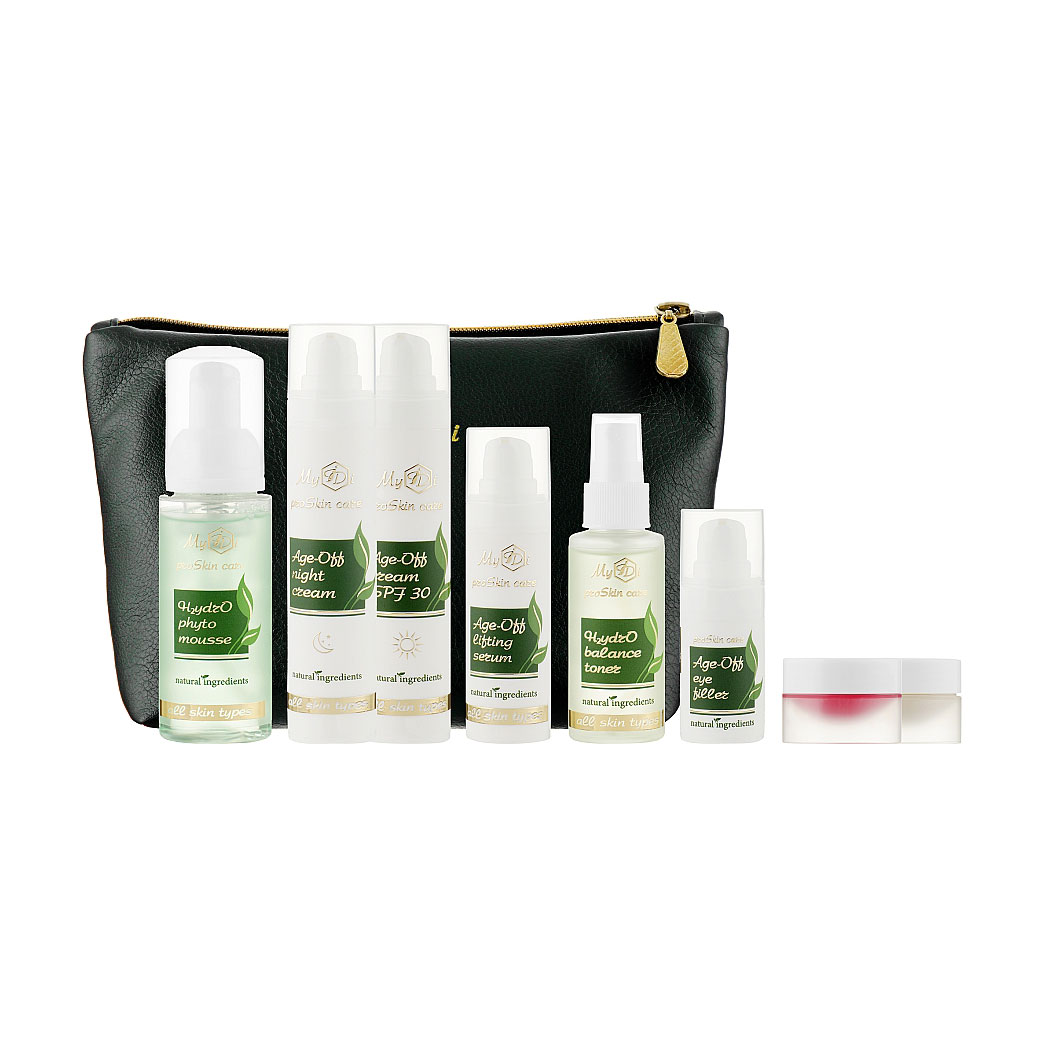 

Набір щоденного догляду для обличчя MyIDi Beauty Age-Off Kit для вікової шкіри, 9 предметів