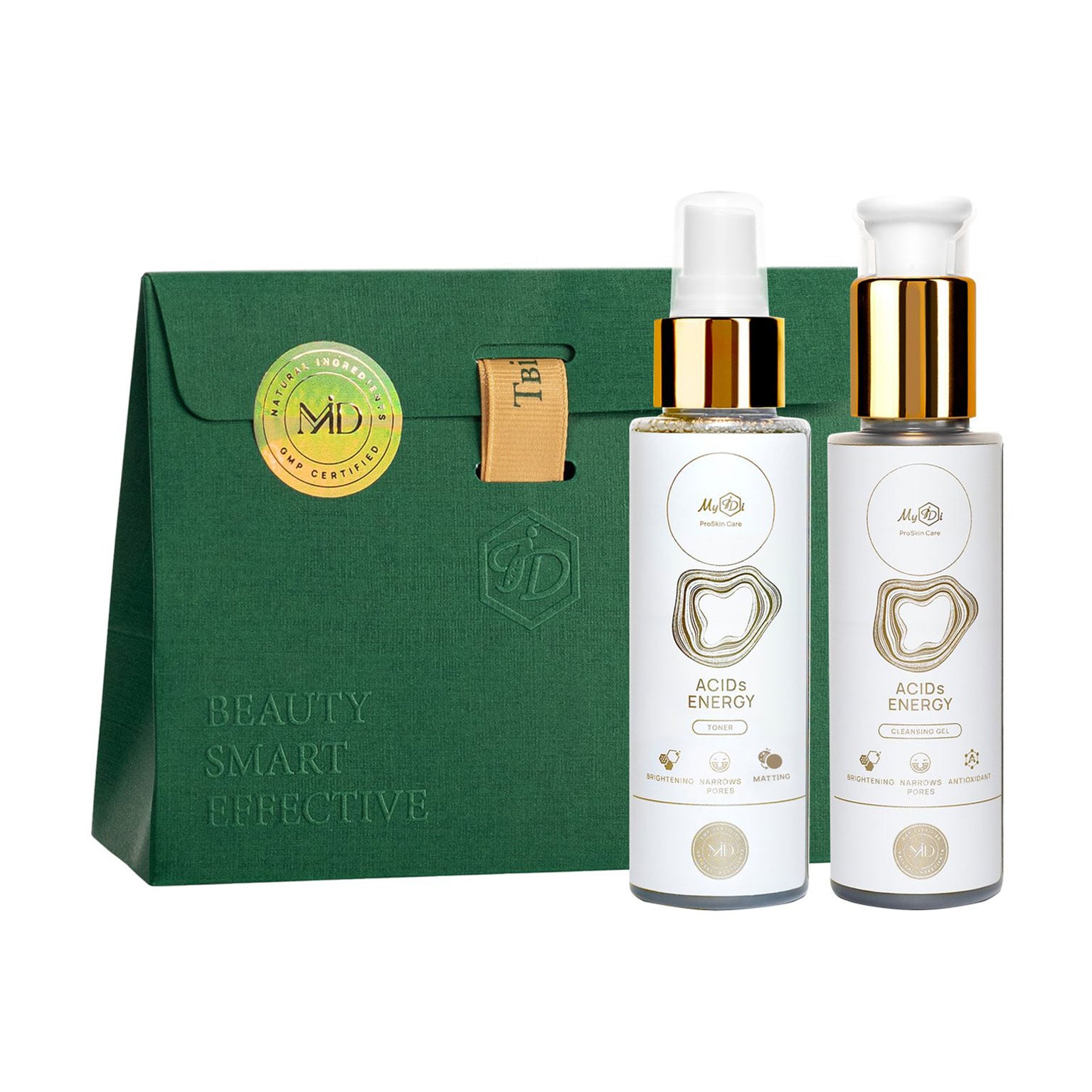 

Подарунковий набір щоденного очищення для обличчя MyIDi Acids Energy Set (гель, 100 мл + тонер, 100 мл)