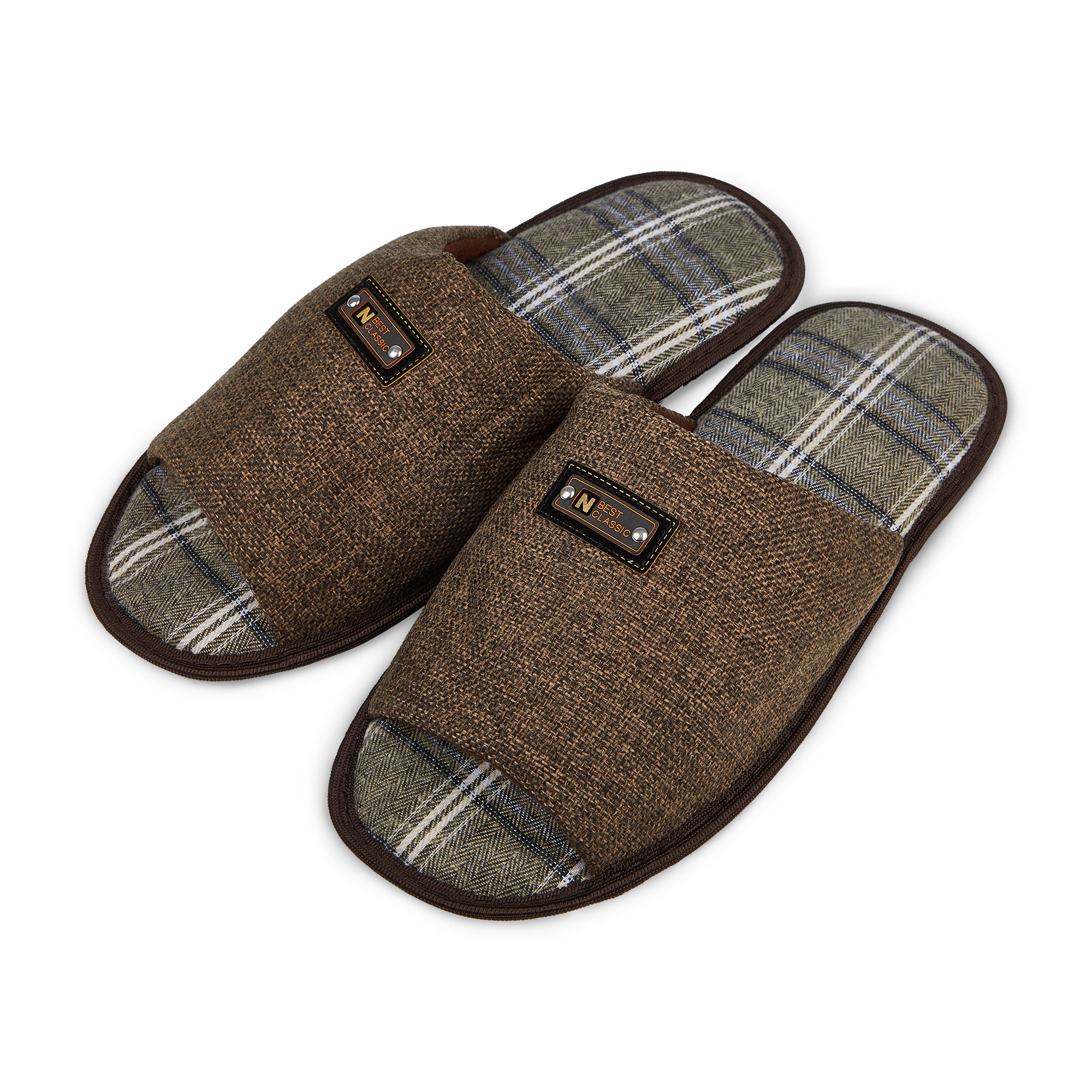 

Чоловічi кімнатні капці 2Step відкриті, коричневі, розмір 41-42 (WMSL2024-2-Br)