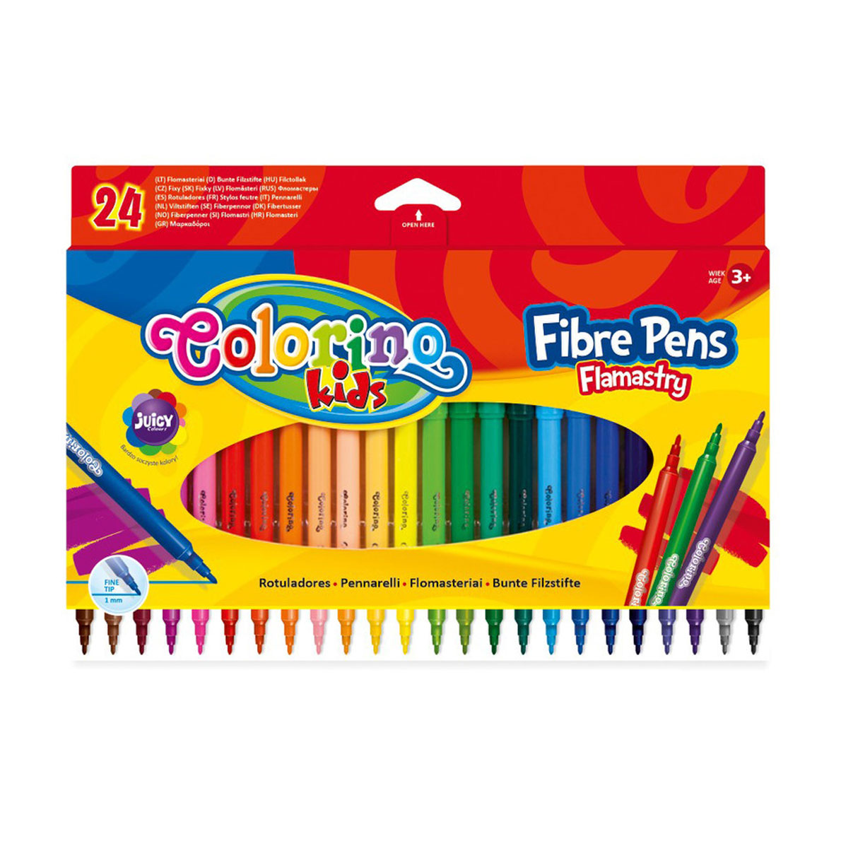 

Набір кольорових фломастерів Colorino Kids, 1 мм, 24 кольори, від 3 років (14625PTR/1)