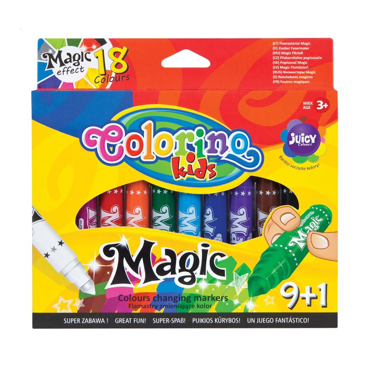 

Набір кольорових фломастерів Colorino Kids Magic, що змінюють колір, 18 кольорів, від 3 років, 10 шт (34630PTR)
