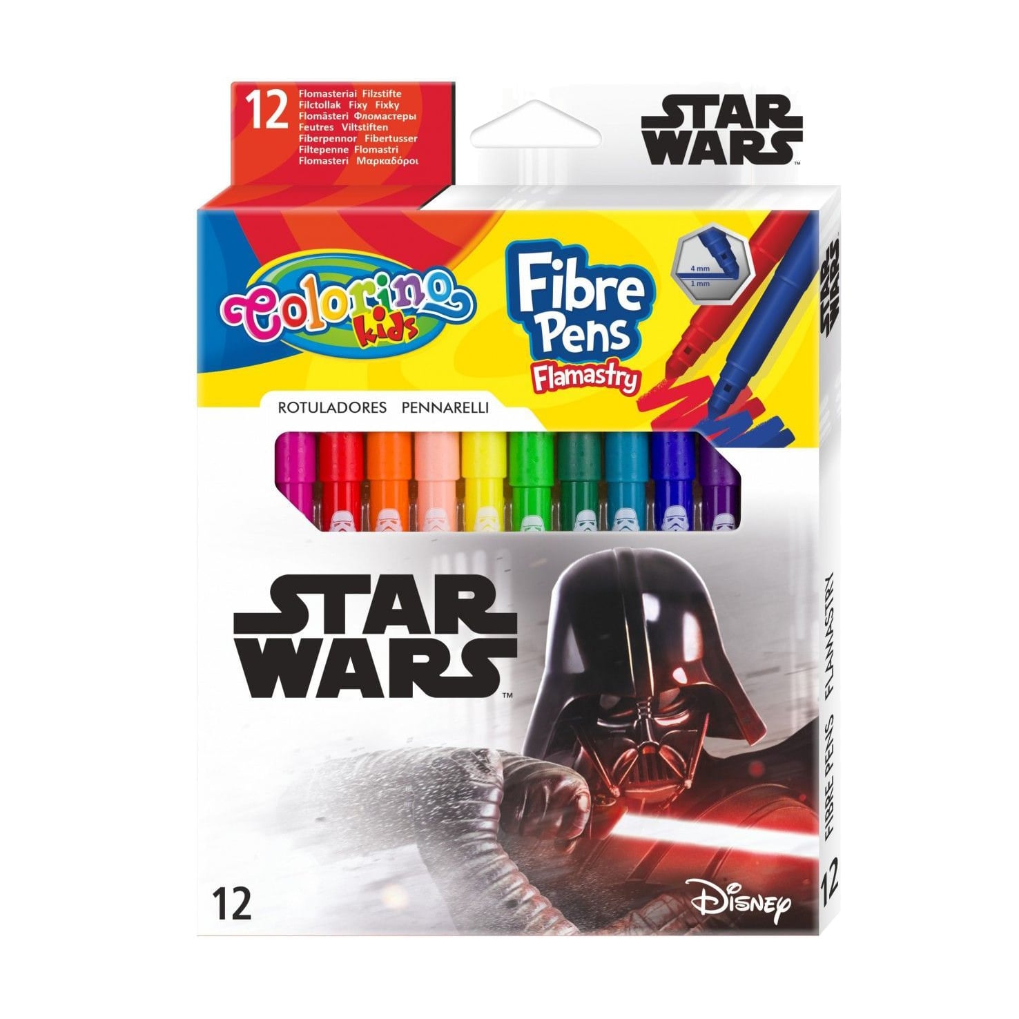 

Набір кольорових фломастерів Colorino Kids Star Wars, 12 кольорів, від 3 років (89540PTR)
