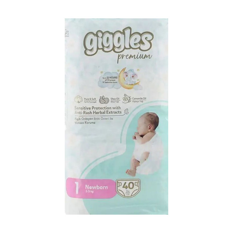 

Уцінка! Підгузки Giggles Premium Newborn розмір 1 (2-5 кг), 40 шт