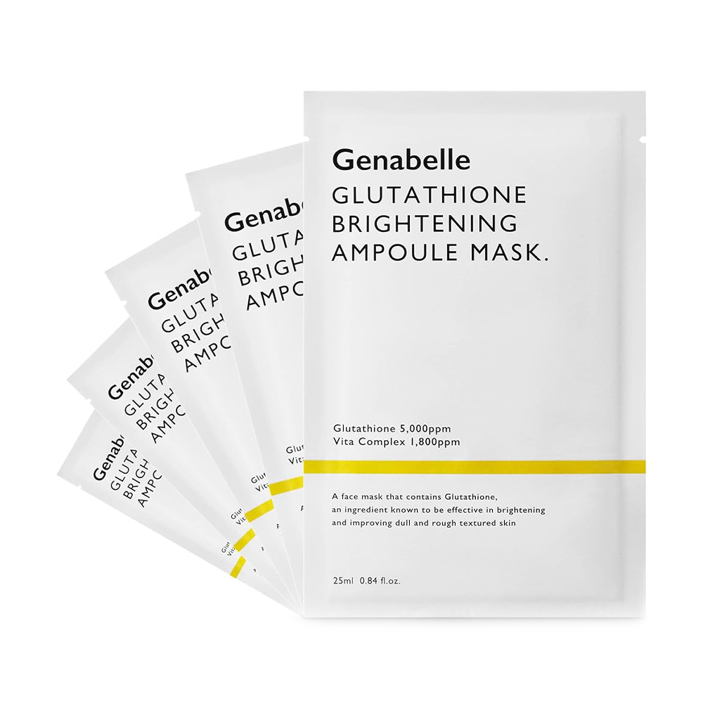 

Уцінка! Тканинна маска для обличчя Genabelle Glutathione Brightening Ampoule Mask з глутатіоном, 5*25 мл