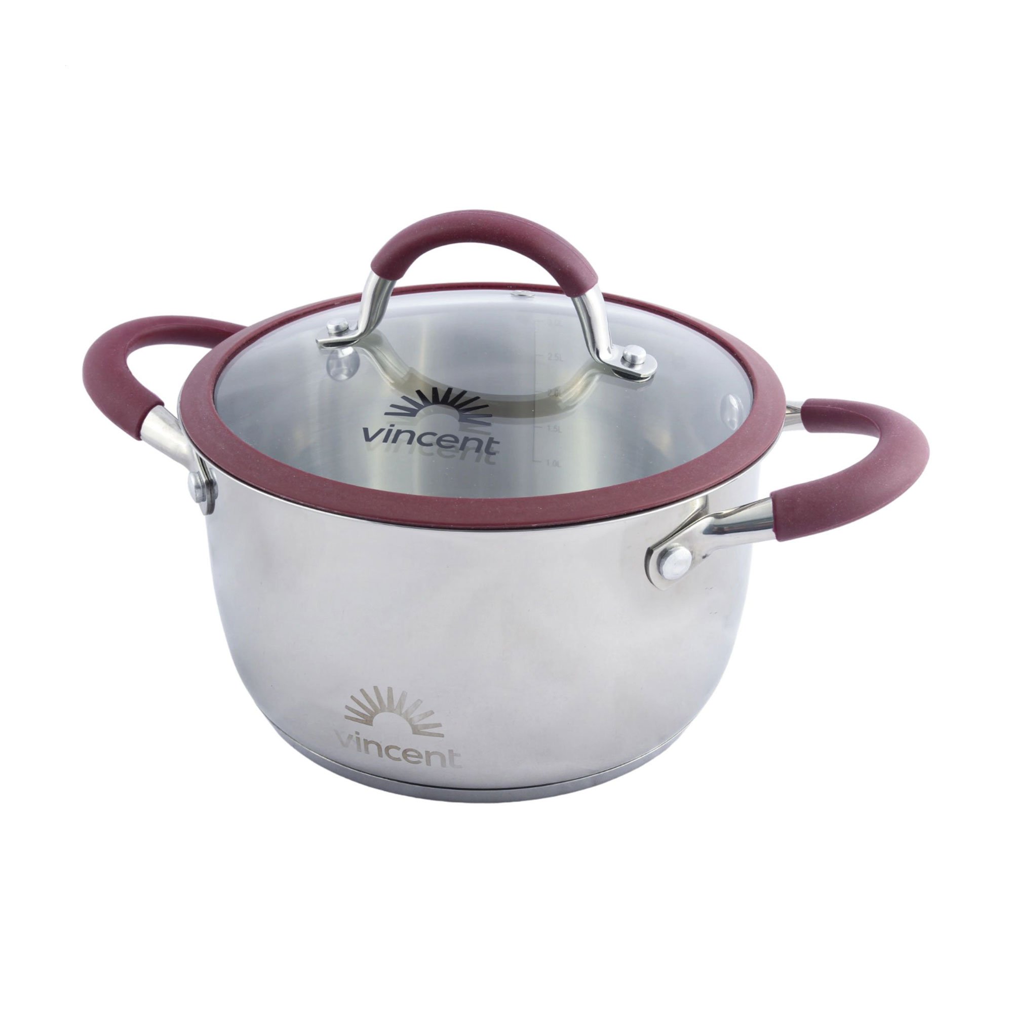 

Каструля Vincent, з кришкою та силіконовими ручками, діаметр 18 см, 2.3 л (VC-3187-18)