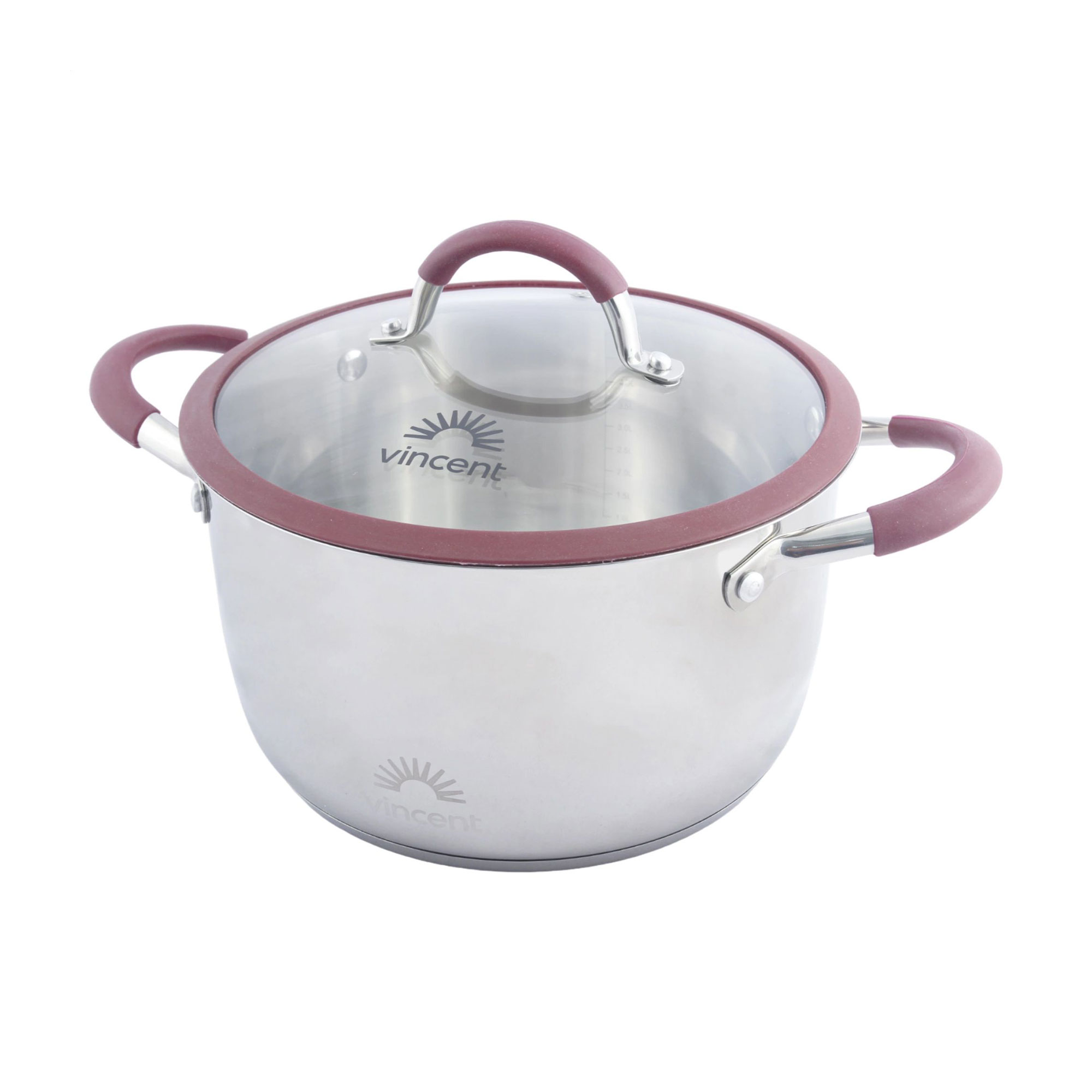 

Каструля Vincent, з кришкою та силіконовими ручками, діаметр 24 см, 5.6 л (VC-3187-24)