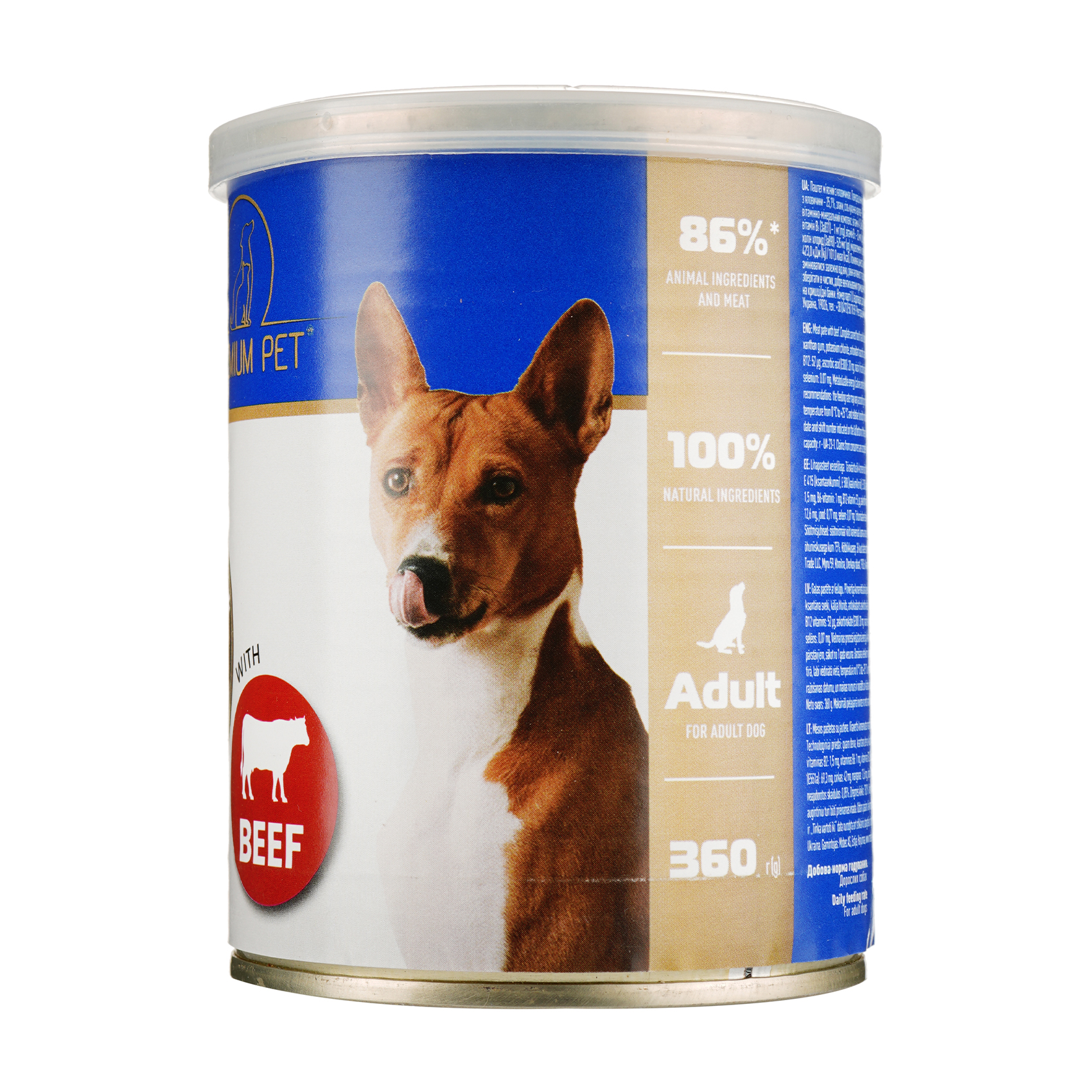 

Паштет для дорослих собак Premium Pet з яловичиною, 360 г