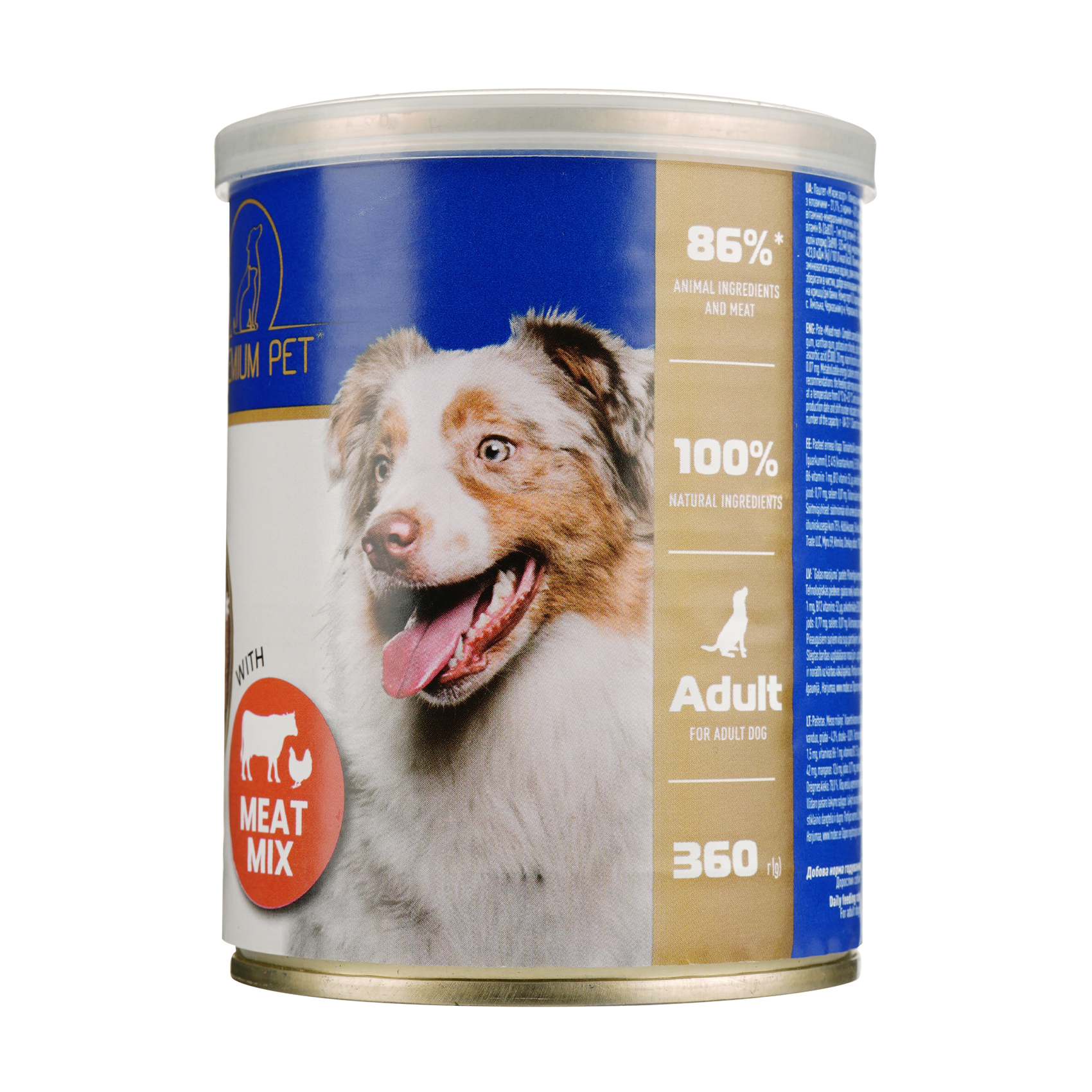 

Паштет для дорослих собак Premium Pet М'ясне асорті, 360 г