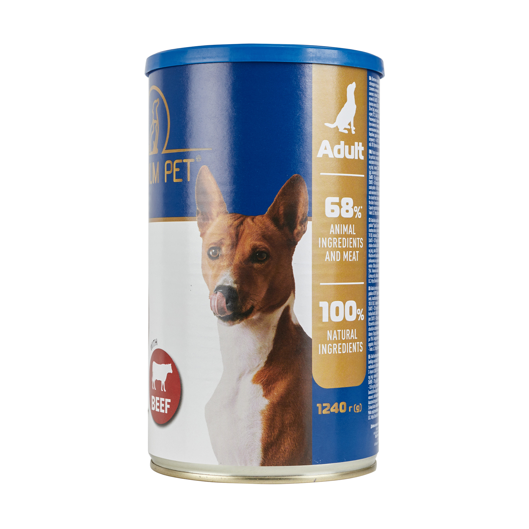 

Консервований корм для дорослих собак Premium Pet Шматочки в соусі, з телятиною, 1.24 кг