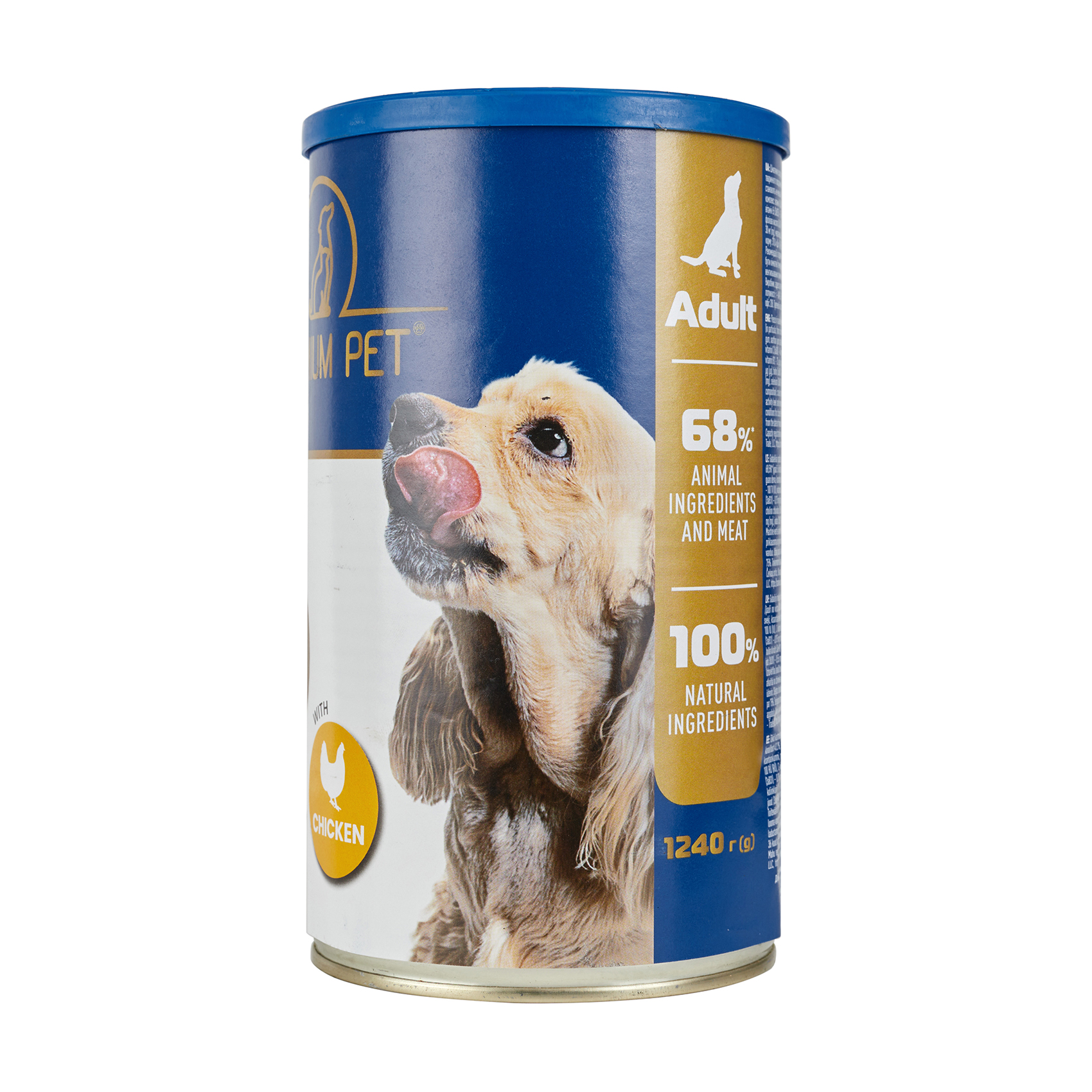

Консервований корм для дорослих собак Premium Pet Шматочки в соусі, з куркою, 1.24 кг