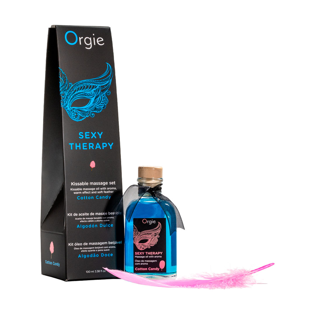 

Набір для інтимного масажу Orgie Sexy Therapy Cotton Candy (їстівна масажна олія, 100 мл + перо, 1 шт)