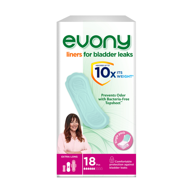 

Уцінка! Урологічні прокладки для жінок Evony Extra Long 6 крапель, 18 шт