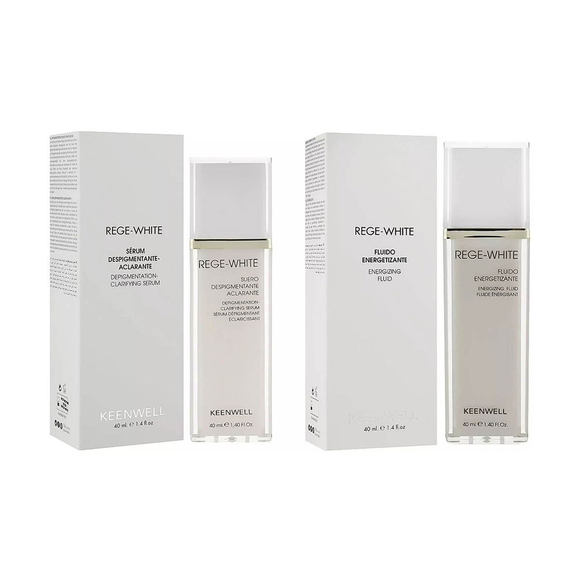 

Уцінка! Набір для обличчя Keenwell Rege White Депігментувальний відновлювальний (флюїд, 40 мл + сироватка, 40 мл)