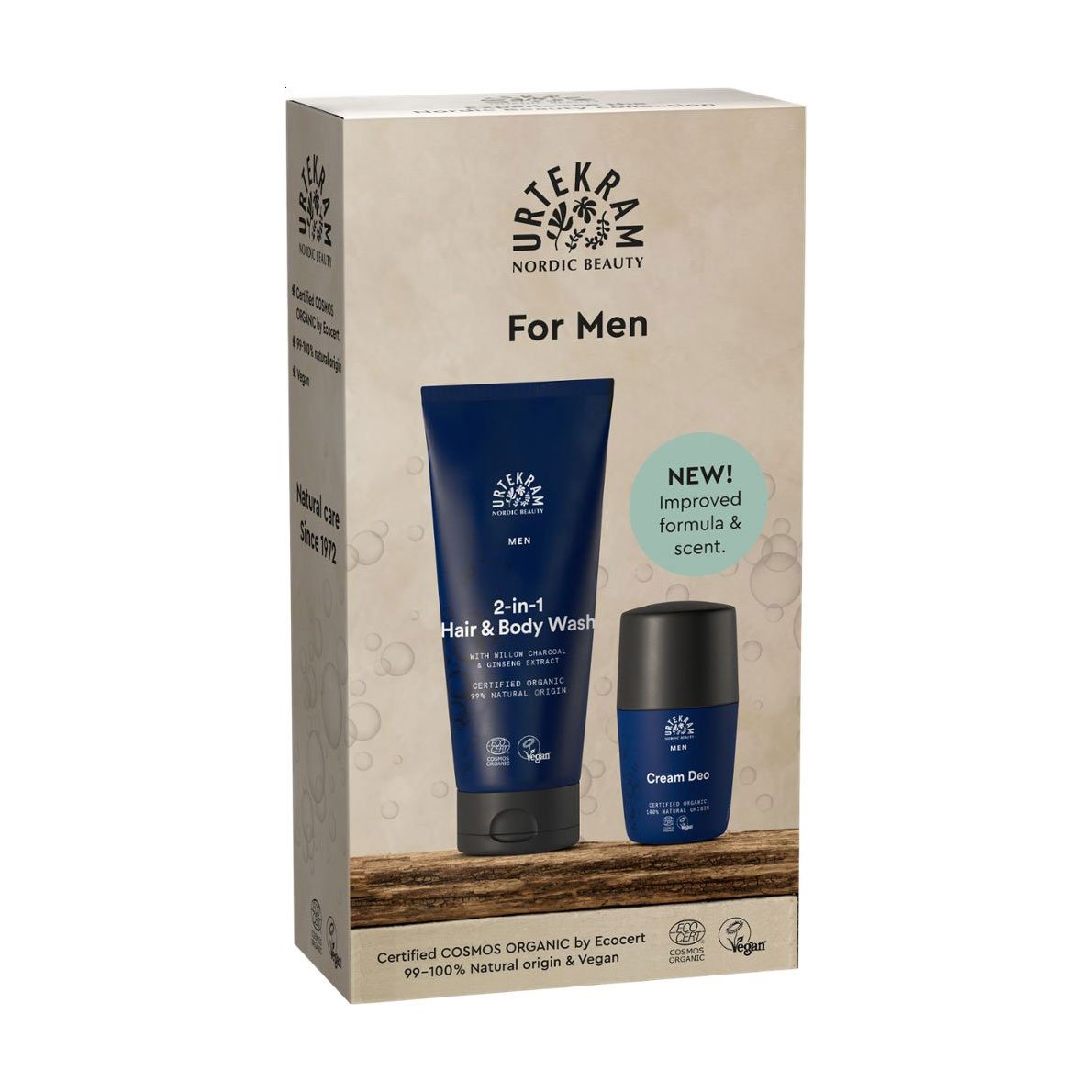 

Уцінка! Чоловічий органічний подарунковий набір Urtekram Men (гель для миття волосся та тіла, 200 мл + кремовий дезодорант, 50 мл)