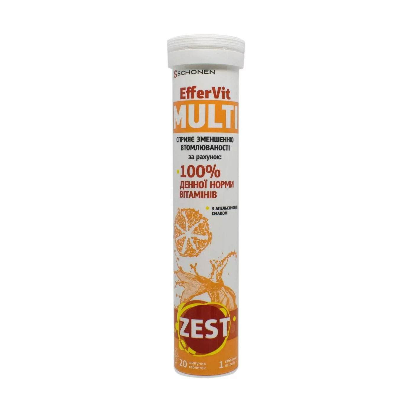 

Вітамінний комплекс Schonen Zest Effer Vit Multi, 20 шипучих таблеток