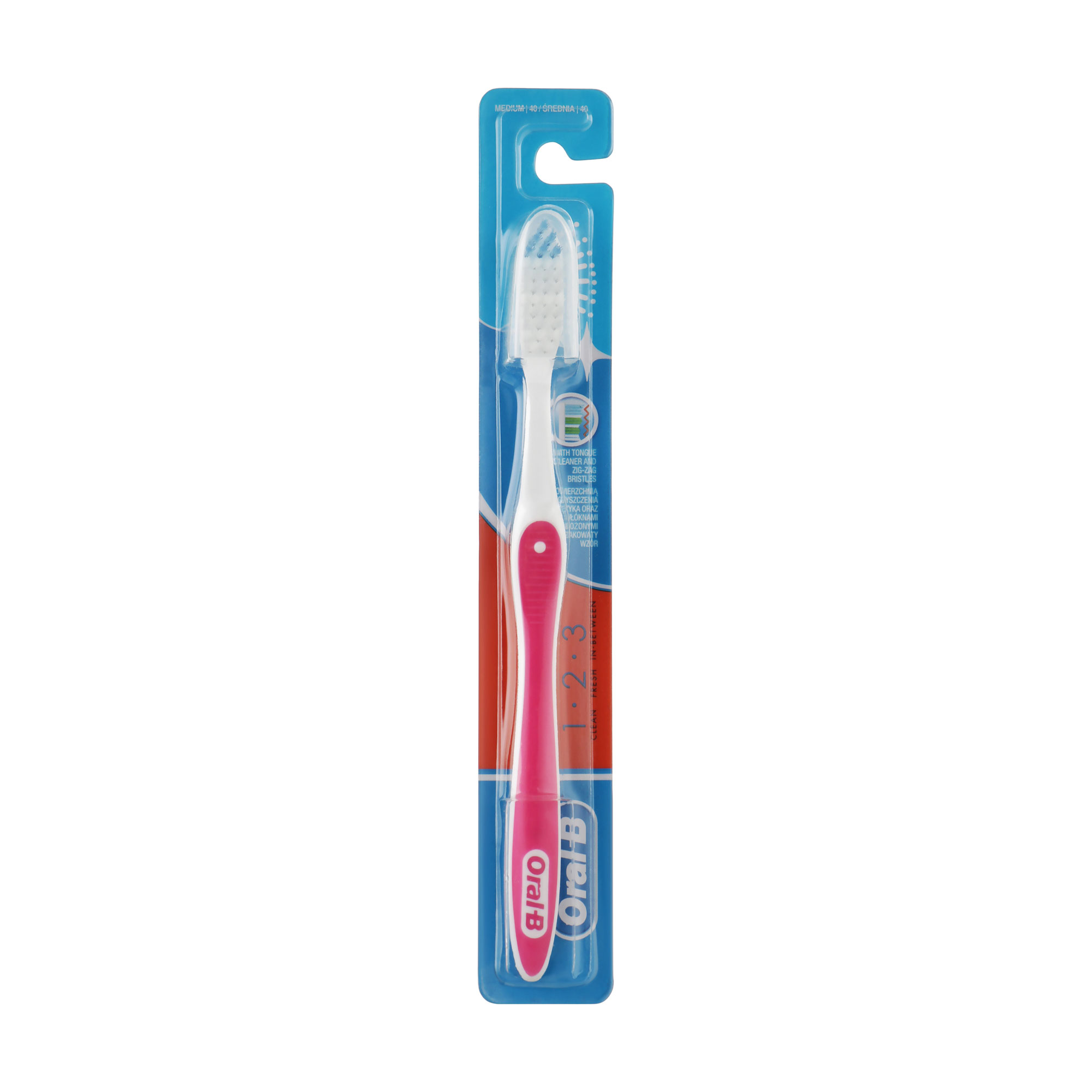 

Зубна щітка Oral-B 40 3-ефект Fresh Strong рожева, середня, 1 шт