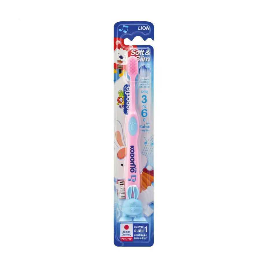 

Дитяча зубна щітка Kodomo Soft & Slim з присоскою, рожева, від 3 до 6 років, 1 шт