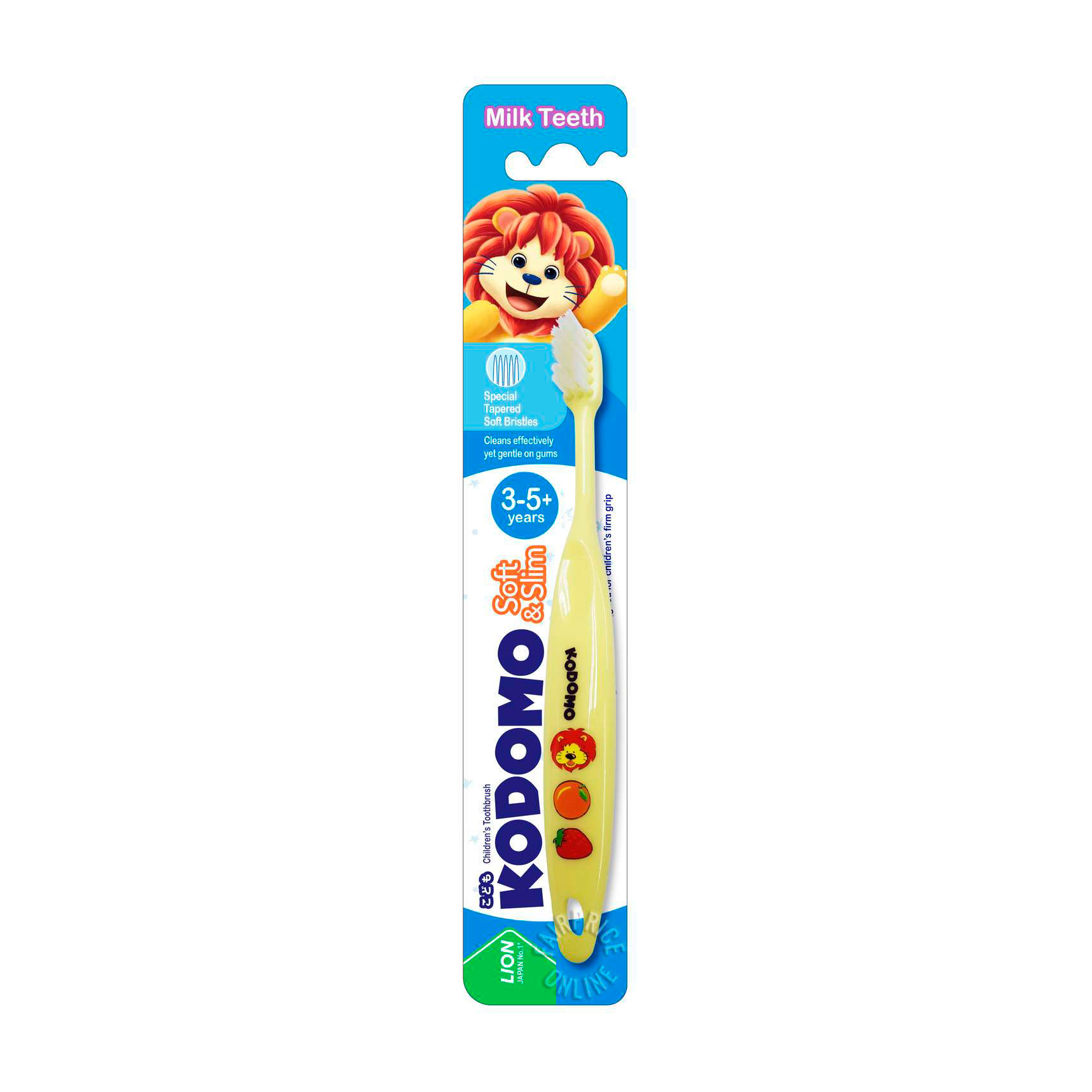 

Дитяча зубна щітка Kodomo Soft & Slim жовта, від 3 до 5 років, 1 шт