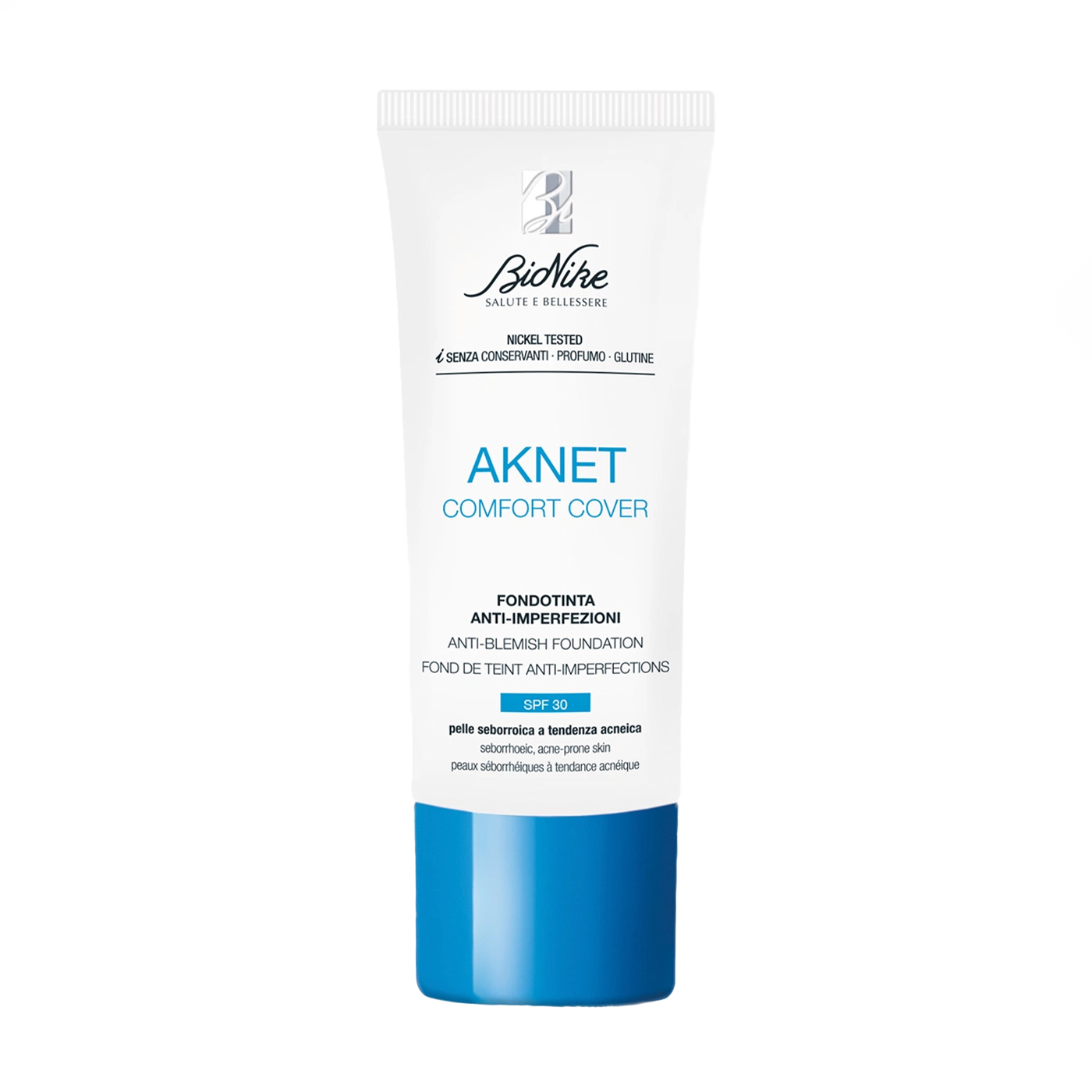 

Уцінка! Тональна основа для обличчя BioNike Aknet Comfort Cover Anti-Blemish Foundation, SPF 30, 104 Biscuit, 30 мл