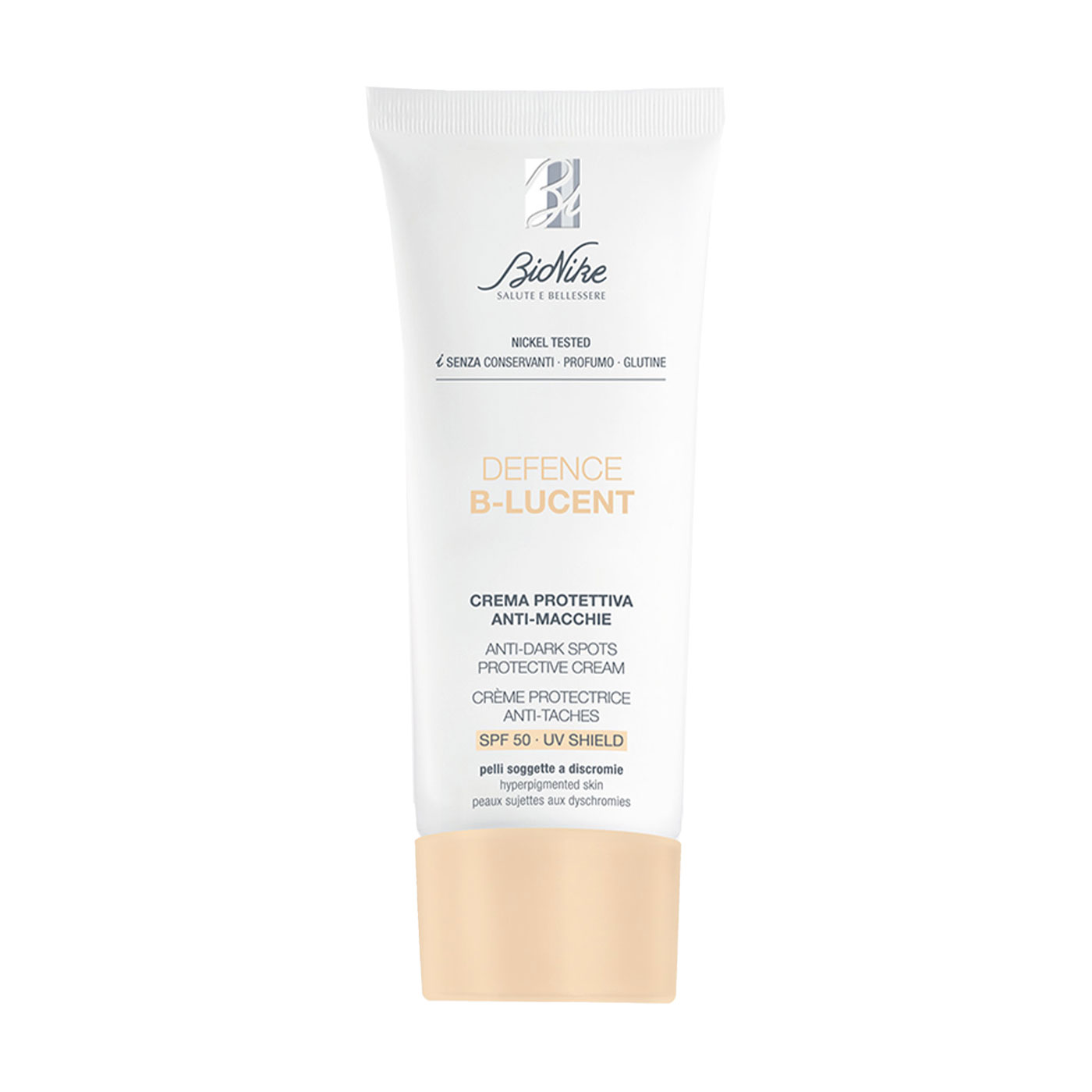 Уцінка! Захисний крем для обличчя BioNike Defence B-Lucent Anti-Dark Spots Protective Cream, SPF 50, проти темних плям, 40 мл