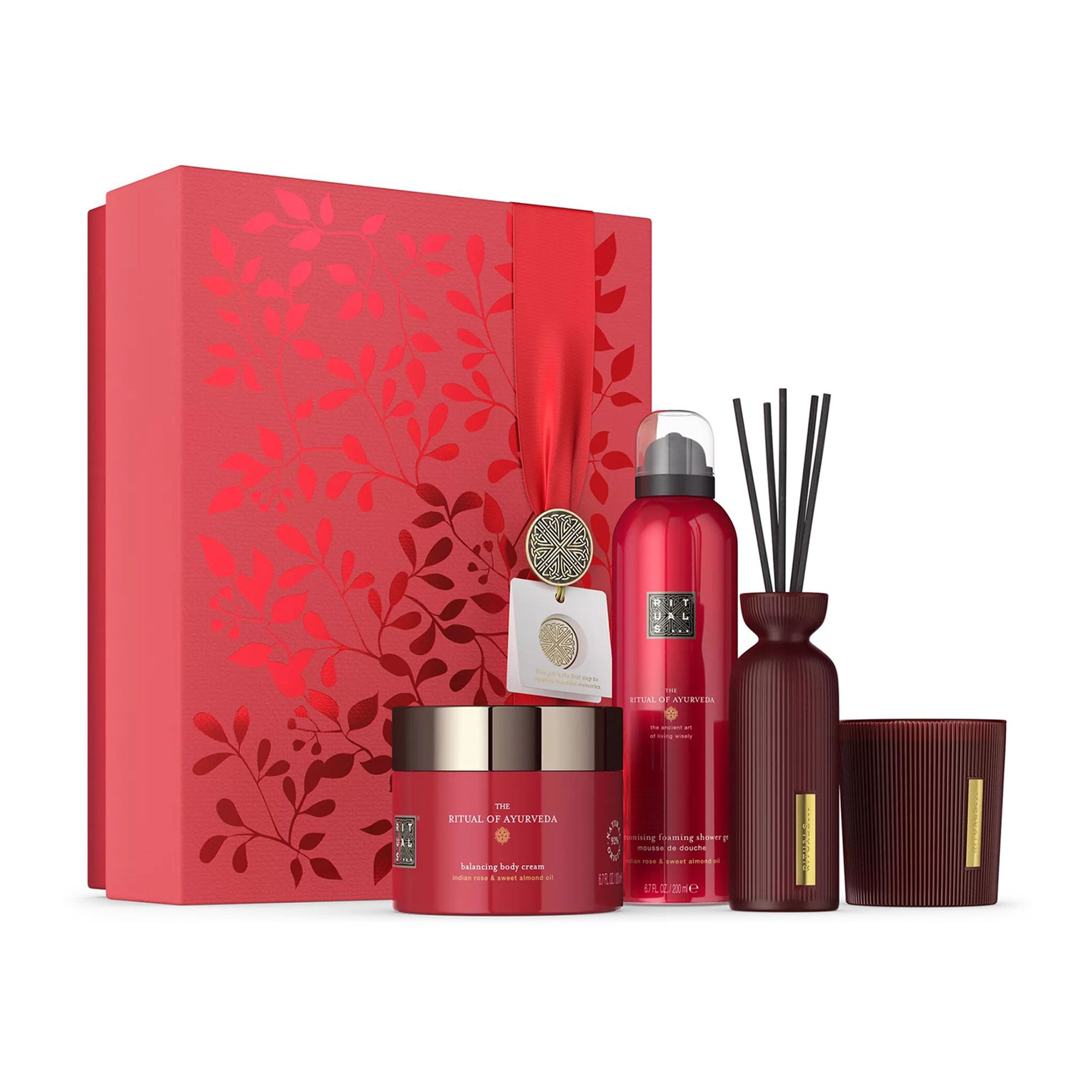 

Уцінка! Набір для тіла Rituals The Ritual of Ayurveda Gift Set L (гель для душу, 200 мл + аромадифузор, 70 мл + крем для тіла, 200 мл + свічка, 140 г)