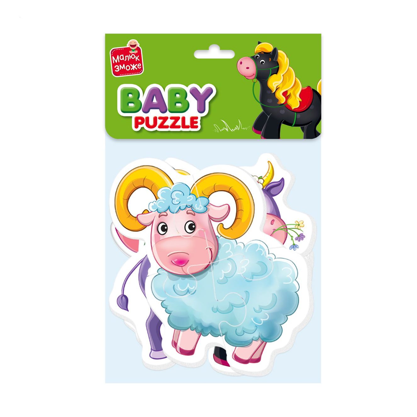 

Бебі-пазли Vladi Toys Ферма, від 1 року, 4 пазлові картинки (VT1106-86)