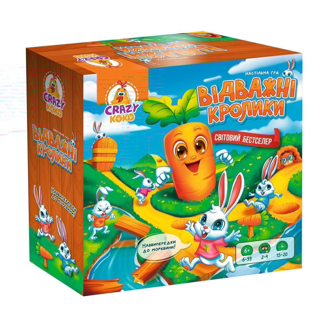 

Гра розважальна настільна Vladi Toys Відважні кролики, від 6 років, 66 елементів, 11.5*27*27 см (VT8055-40)