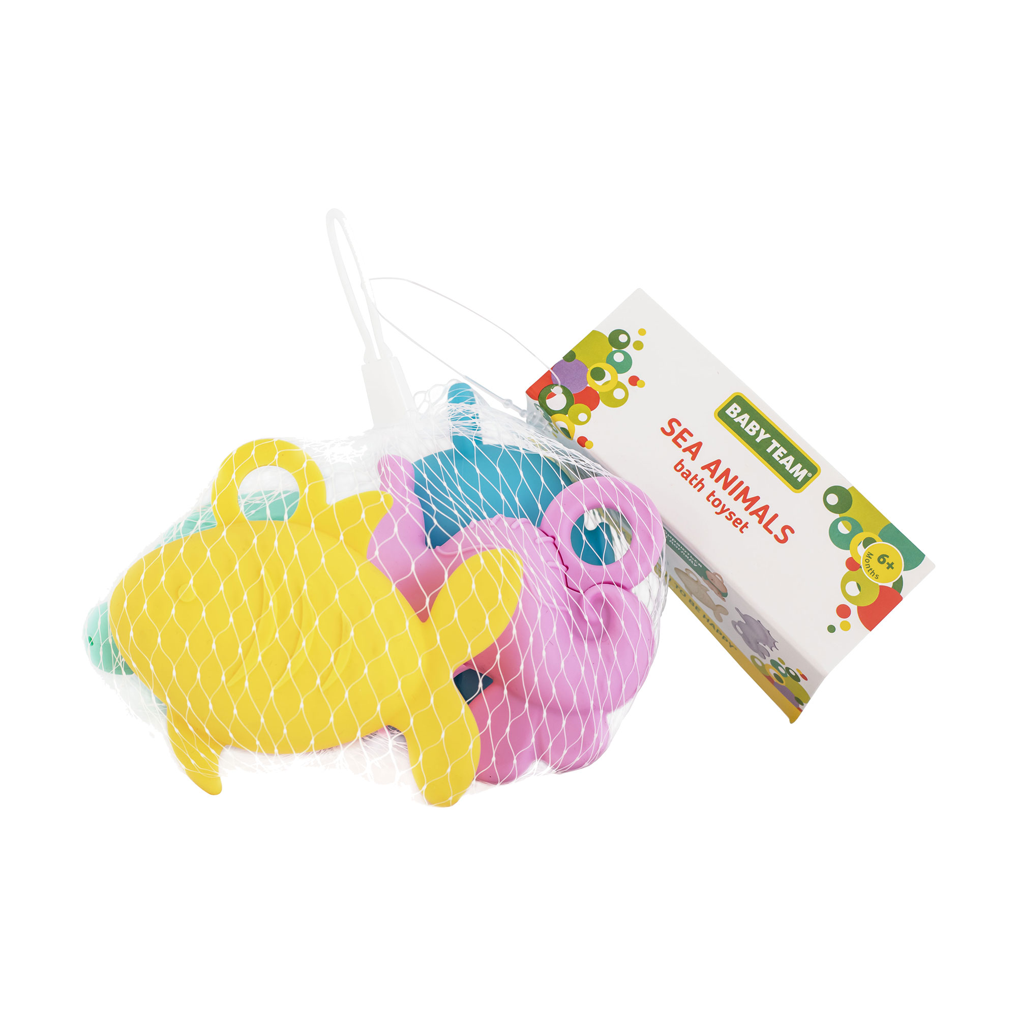 

Дитячий набір іграшок для ванни Baby Team Морські мешканці, від 6 місяців, 14*14*12 см, 4 шт (9060)