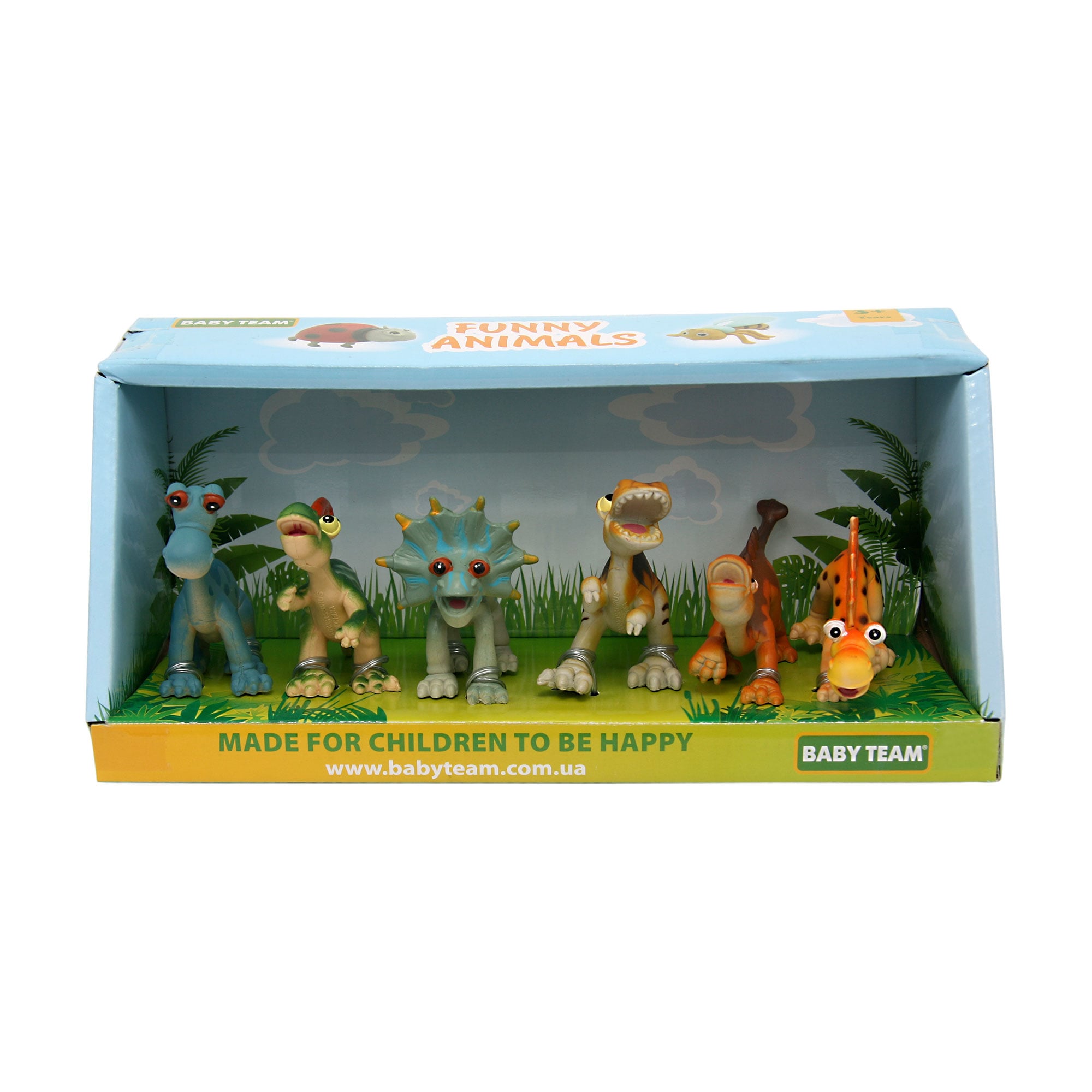

Дитячий набір іграшок-фігурок Baby Team Динозаври, від 3 років, 12*28.5*11 см, 6 шт (8832)