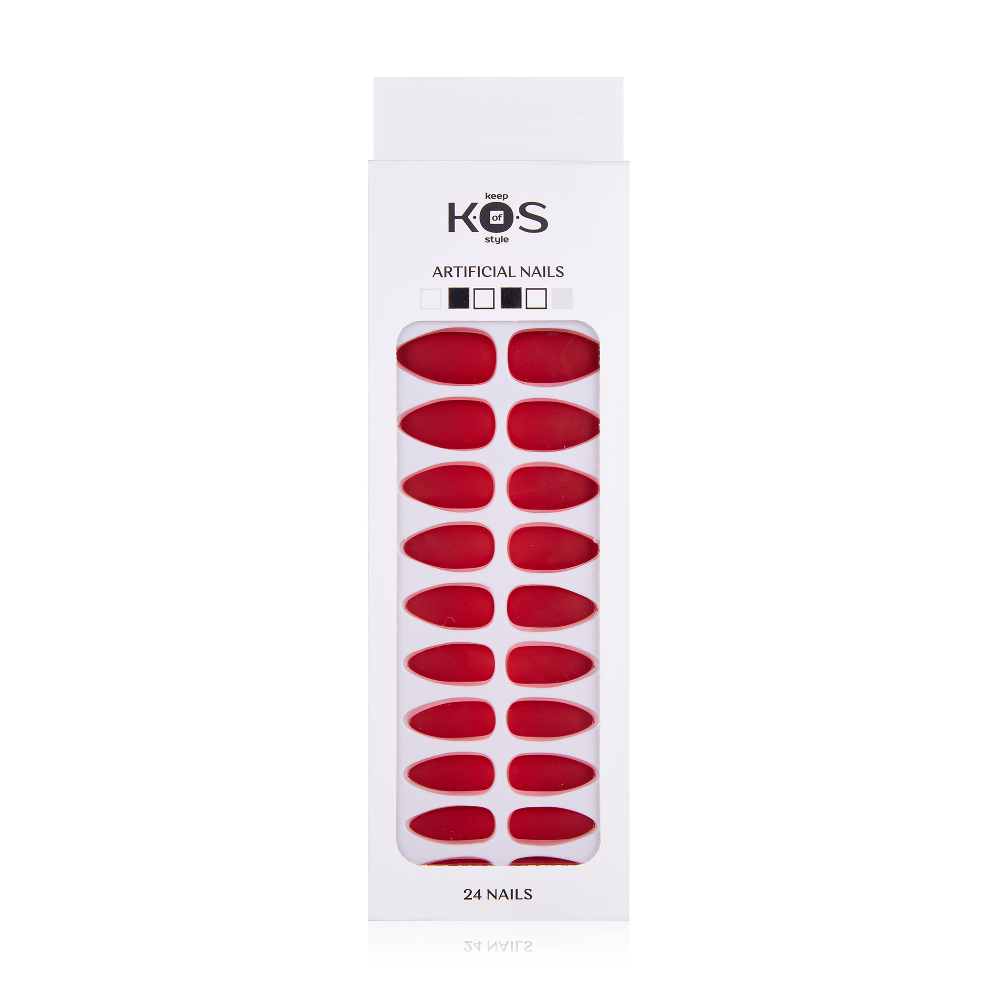 

Набір штучних нігтів K.O.S Keep Of Style мигдаль, червоний матовий