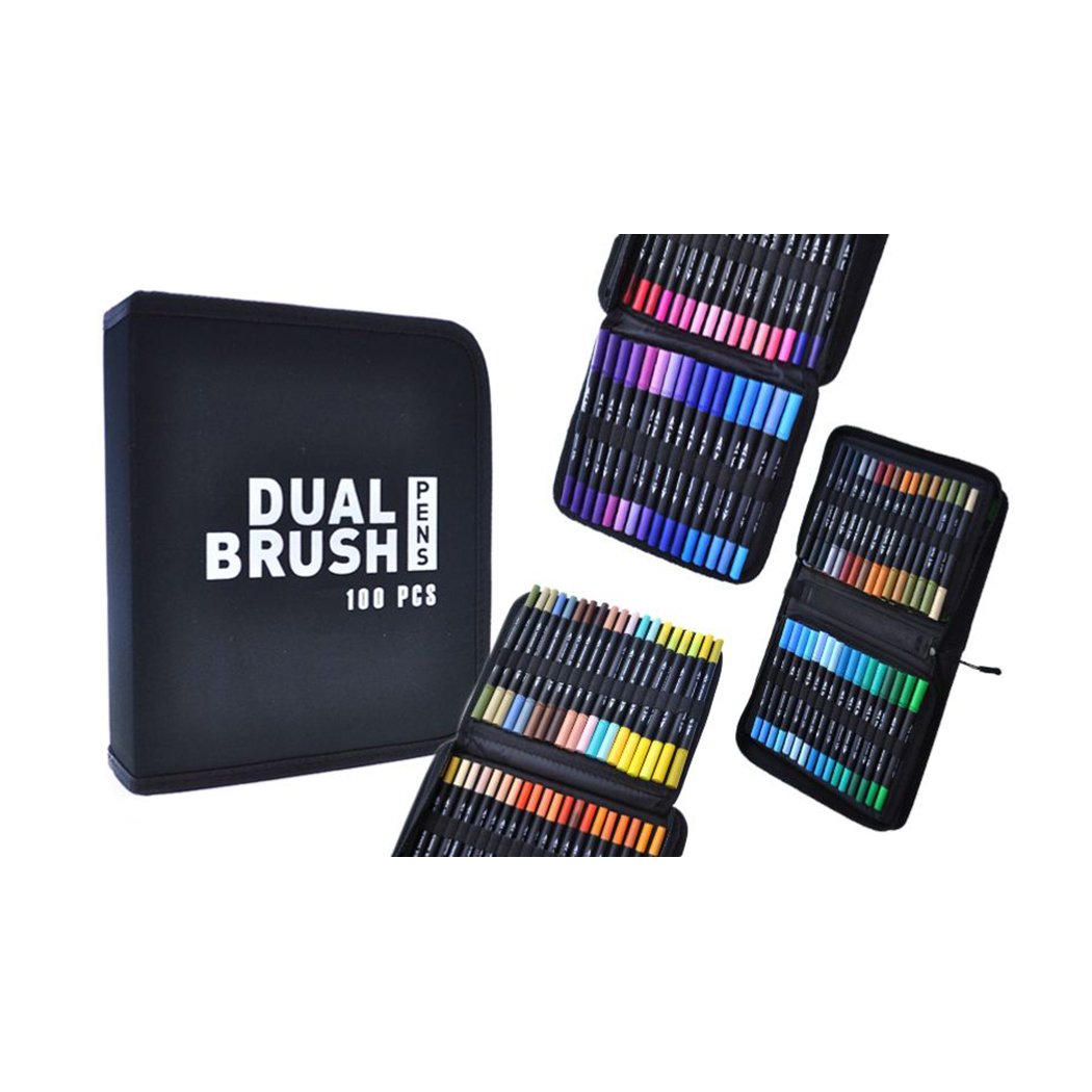 

Набір акварельних маркерів Touch Migo Color Pencil Dual Brush Pens в чохлі на замочку, 100 кольорів (DW-100)